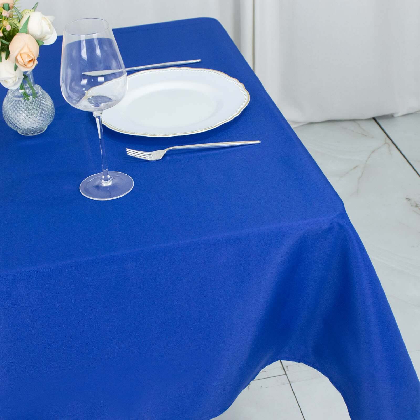 Hot Deal! 54x54 Royal Blue Premium Polyester Tablecloth - Stain & Wrinkle Resistant 220GSM