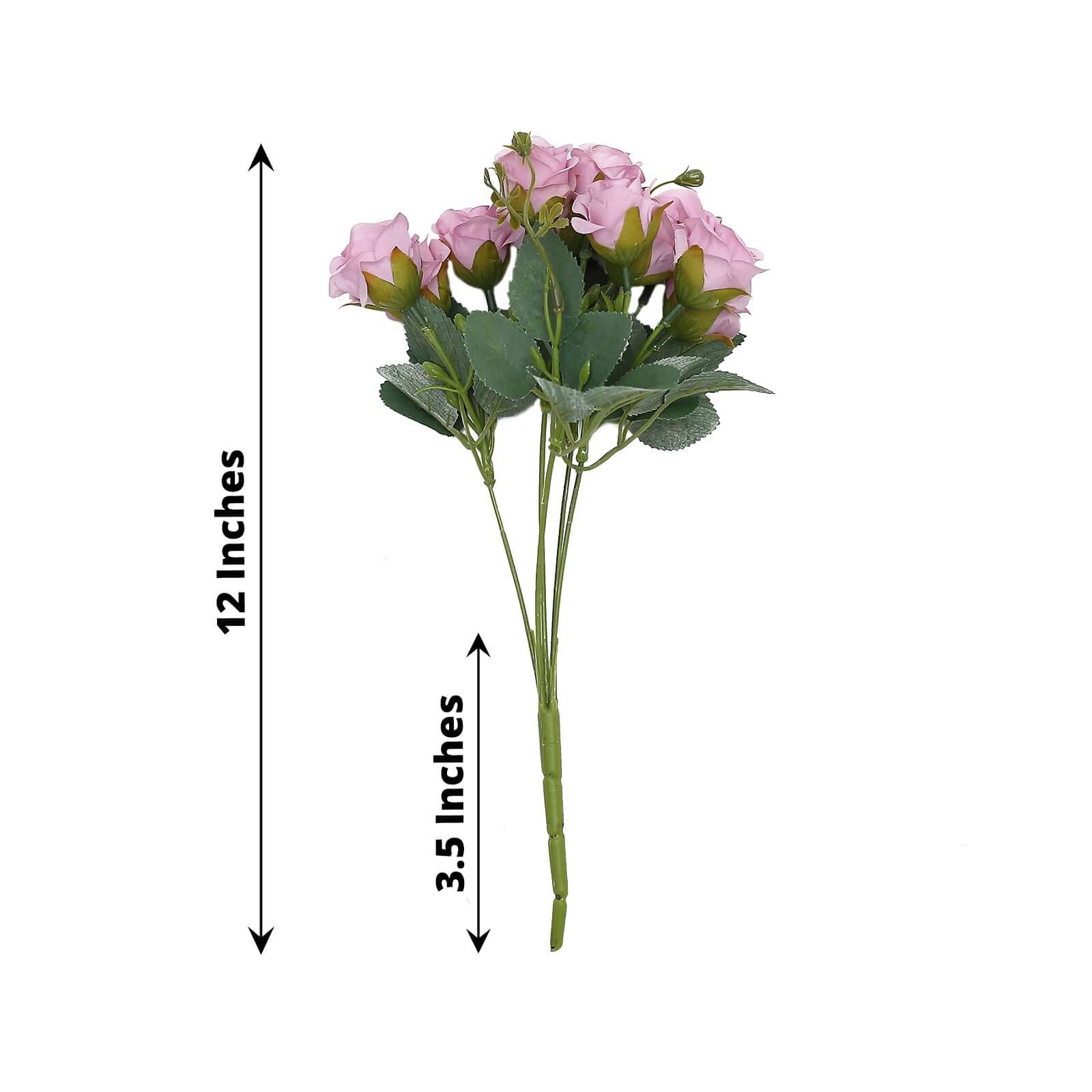 2 Pack of 12-Inch Lavender Lilac Faux Rose Flower Bouquets