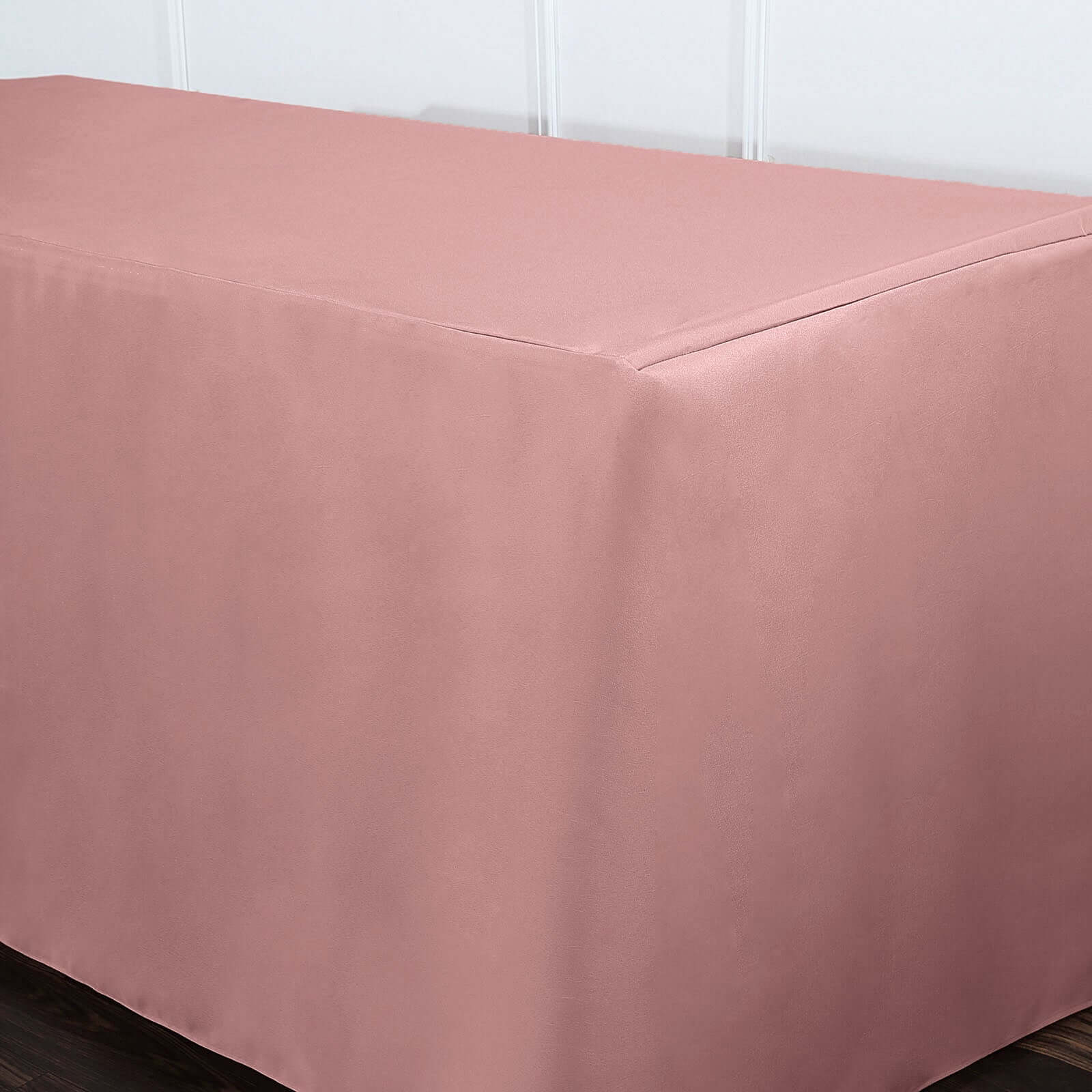 Affordable Durable Dusty Rose Fitted Polyester Rectangle Tablecloth for 6FT Tables