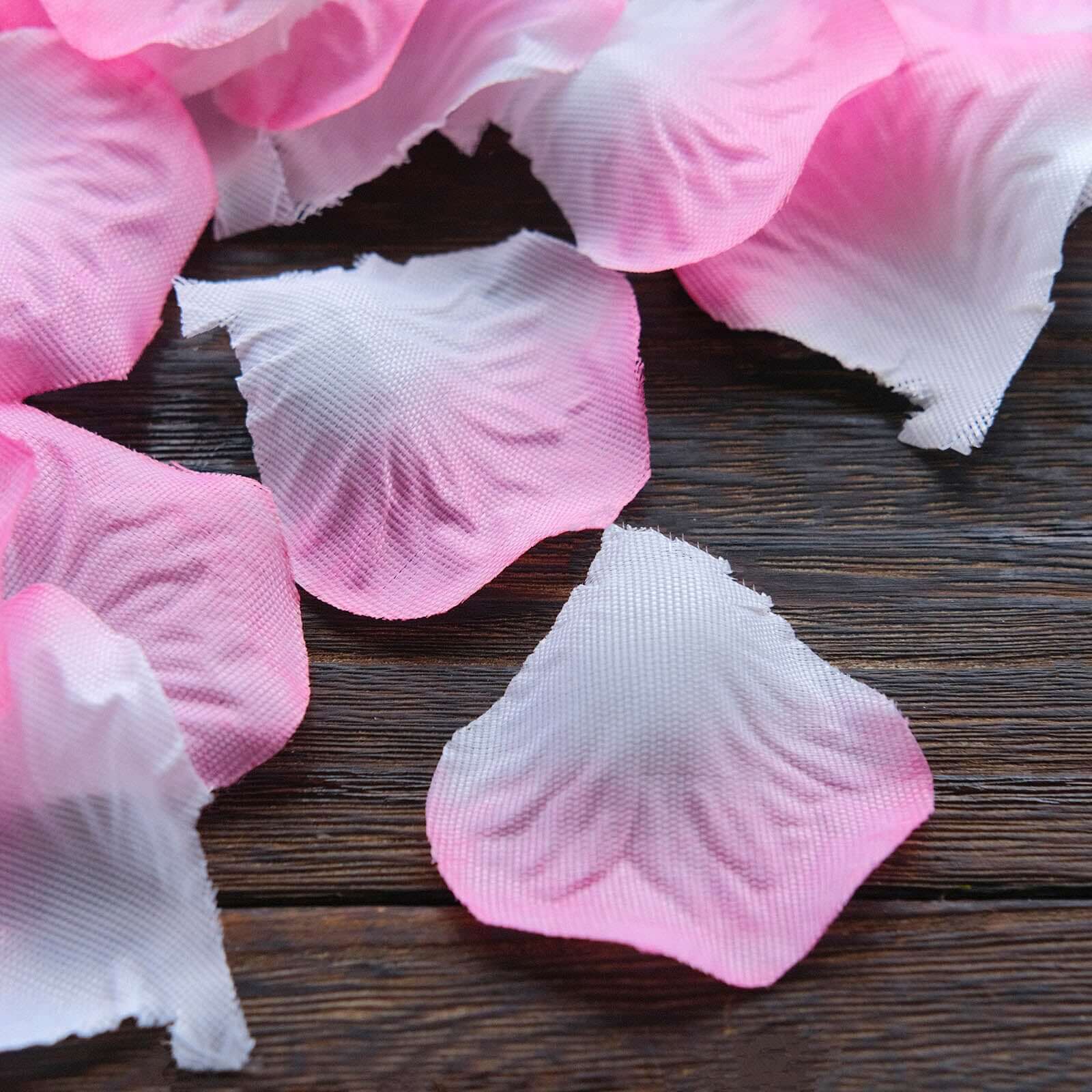Hot Sale! 500-Piece Set of White and Pink Silk Rose Petal Confetti for Table and Floor Decor