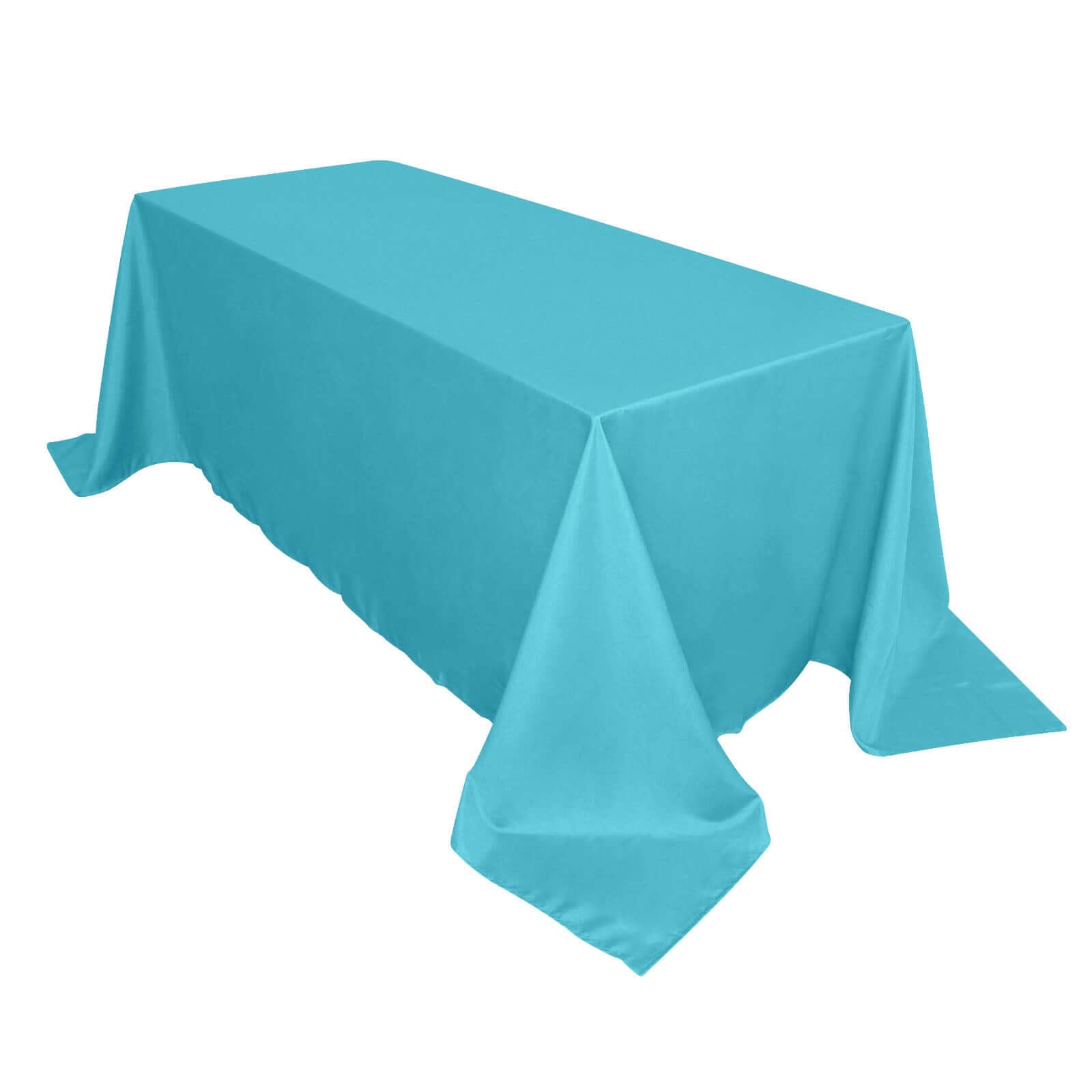 Get This Seamless Wrinkle-Resistant Turquoise Polyester Rectangle Tablecloth 90x132