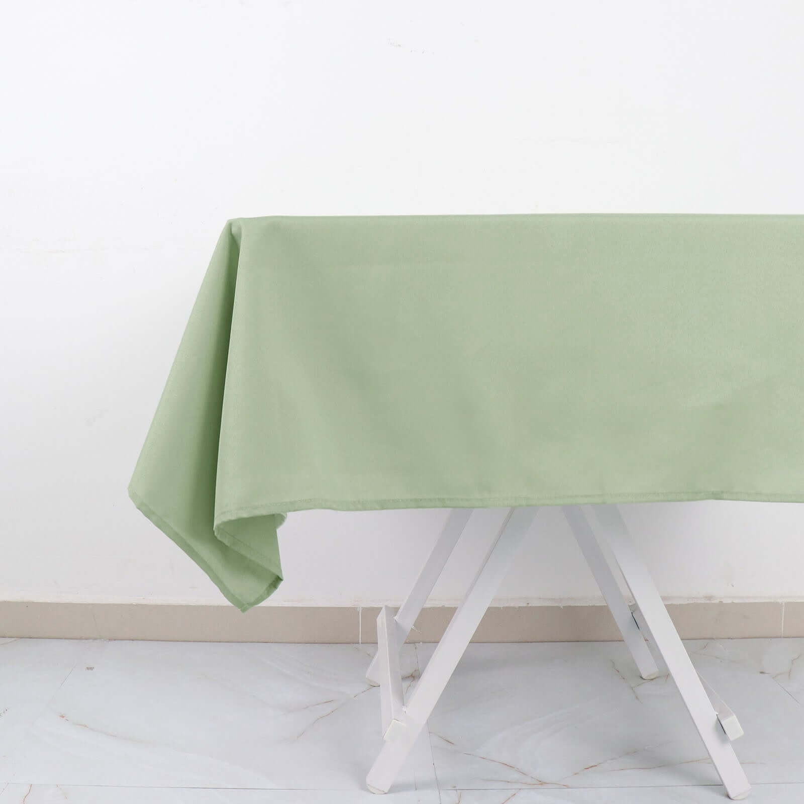 Durable & Wrinkle-Resistant 54x54 Sage Green Polyester Square Tablecloth