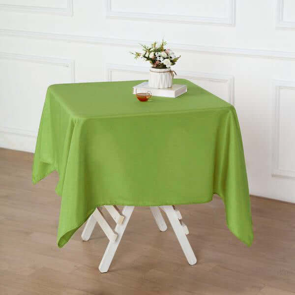 Apple Green 54x54 Polyester Square Table Overlay - Wrinkle-Free & Durable