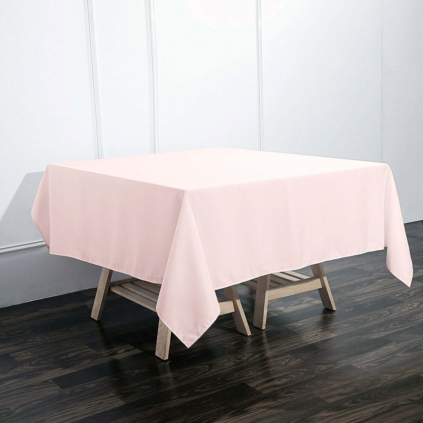 Hot Sale! Wrinkle-Resistant & Durable 70x70 Polyester Square Blush Tablecloth