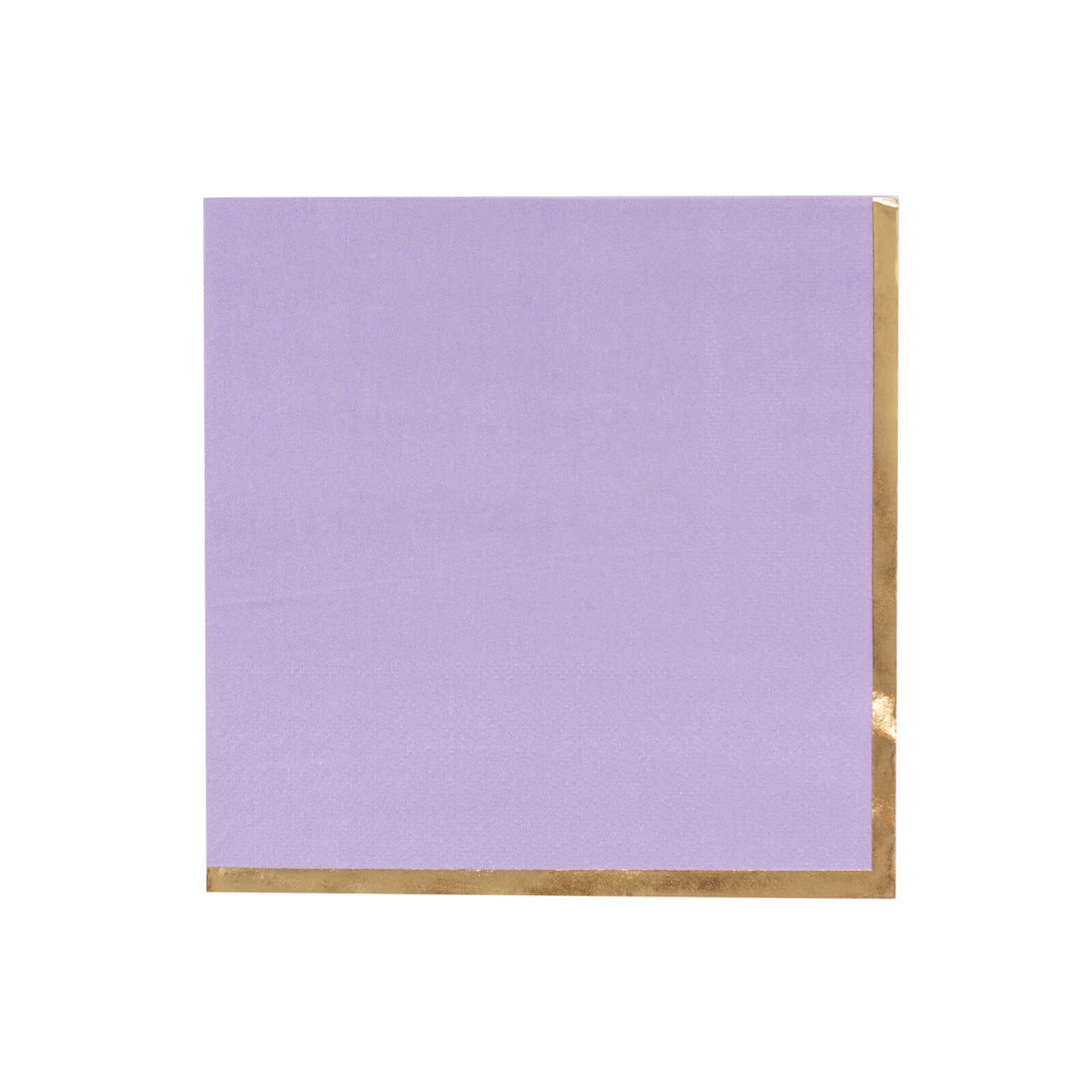 Get 50-Pack Disposable 2-Ply Lavender Cocktail Paper Napkins with Gold Foil Edge for Events