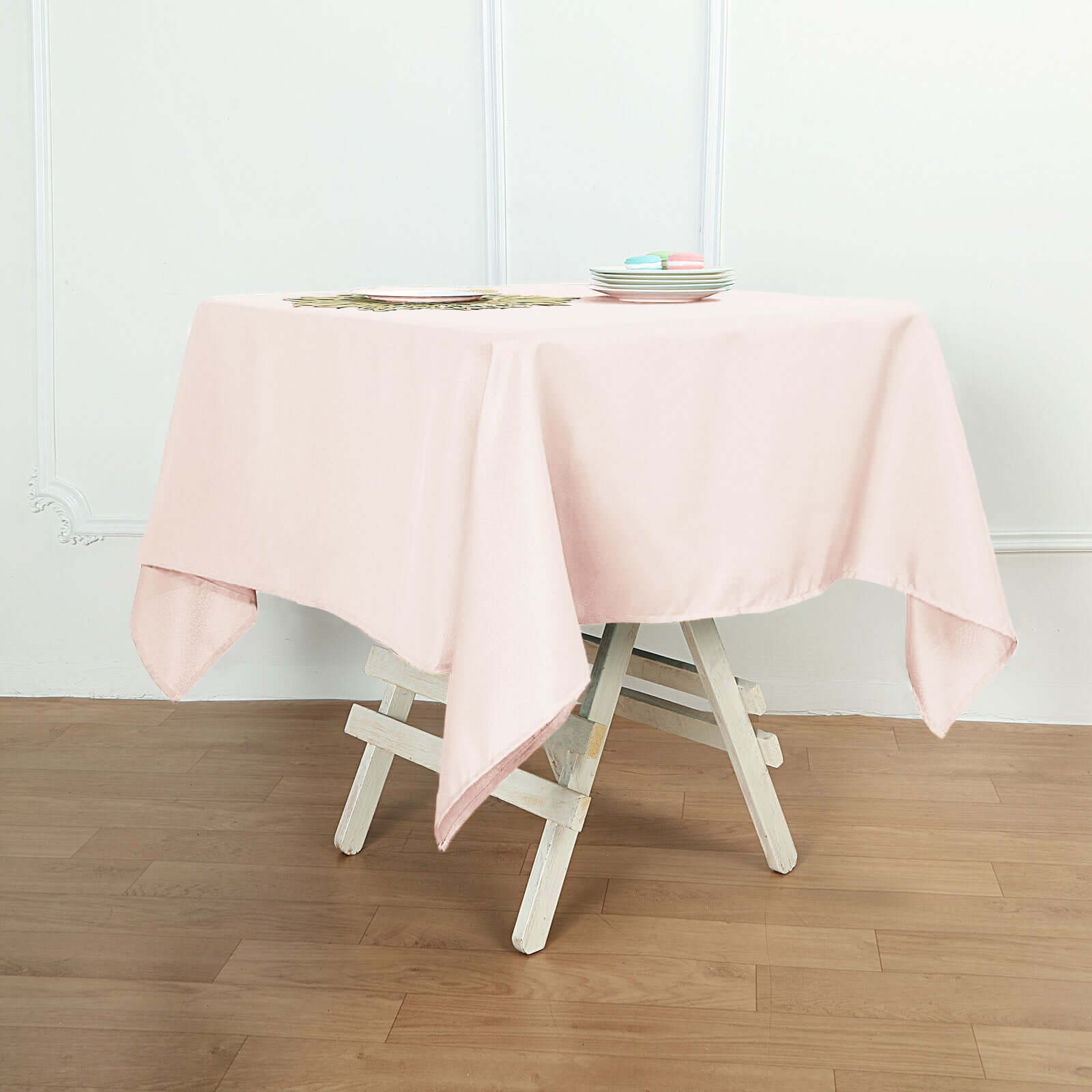 Blush 54x54 Polyester Square Tablecloth - Durable & Wrinkle-Free Table Cover