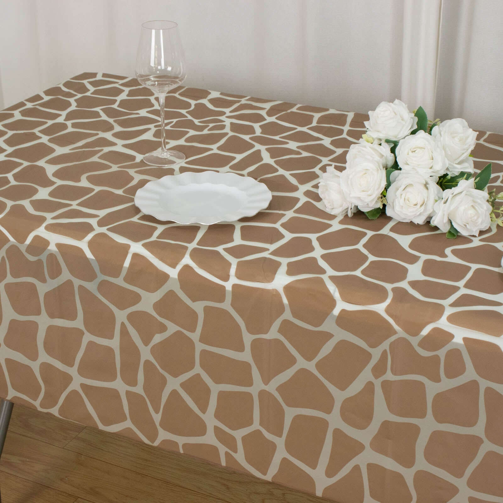 5-Pack Disposable PVC Animal Theme Rectangle Table Covers - Perfect for Safari Parties