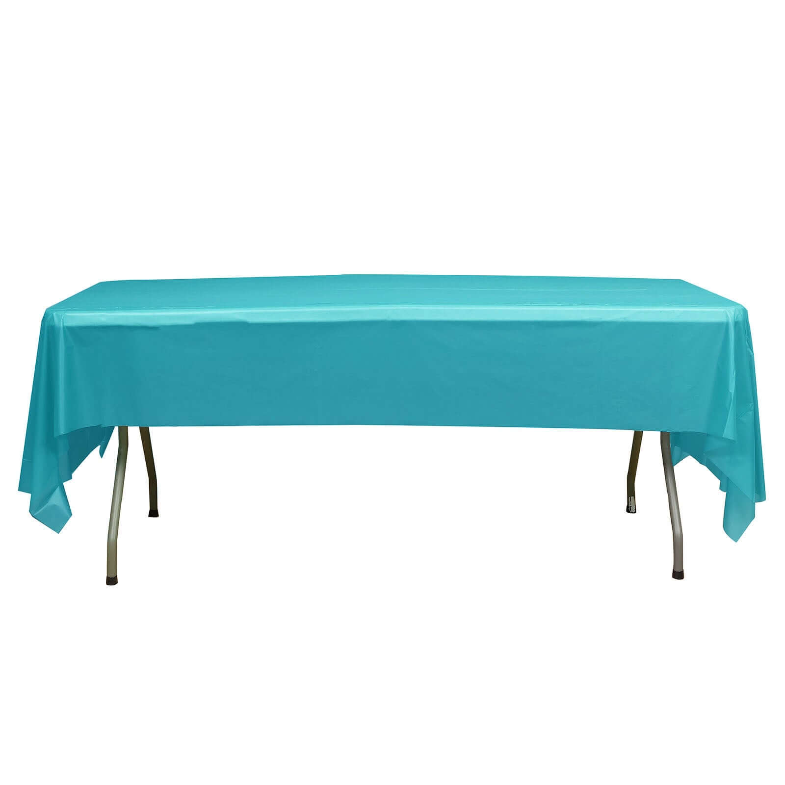 5-Pack Turquoise Rectangle Plastic Table Covers - Durable & Reusable PVC Disposable Covers for Gatherings