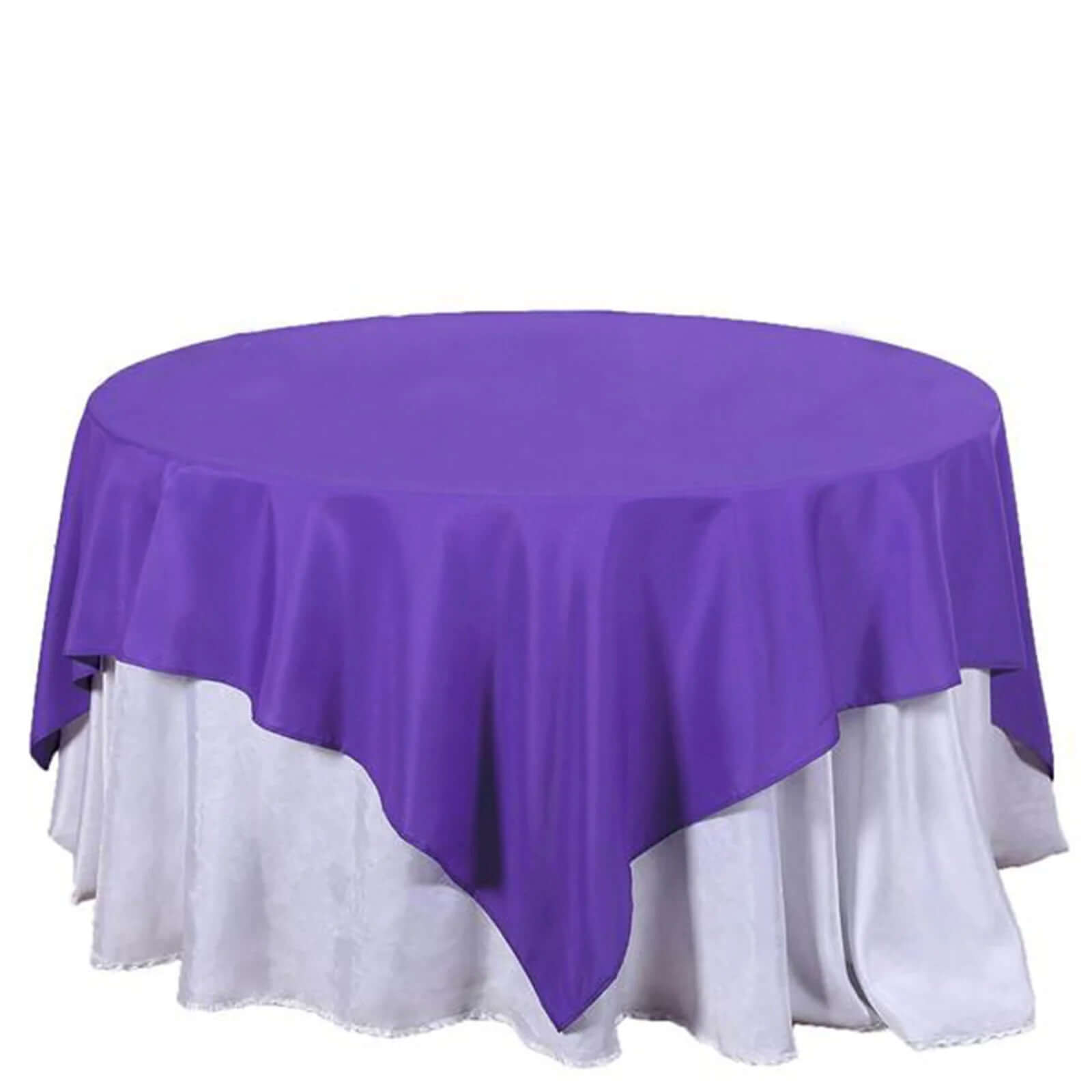 Purple 70x70 Wrinkle-Resistant & Durable Polyester Square Table Overlay