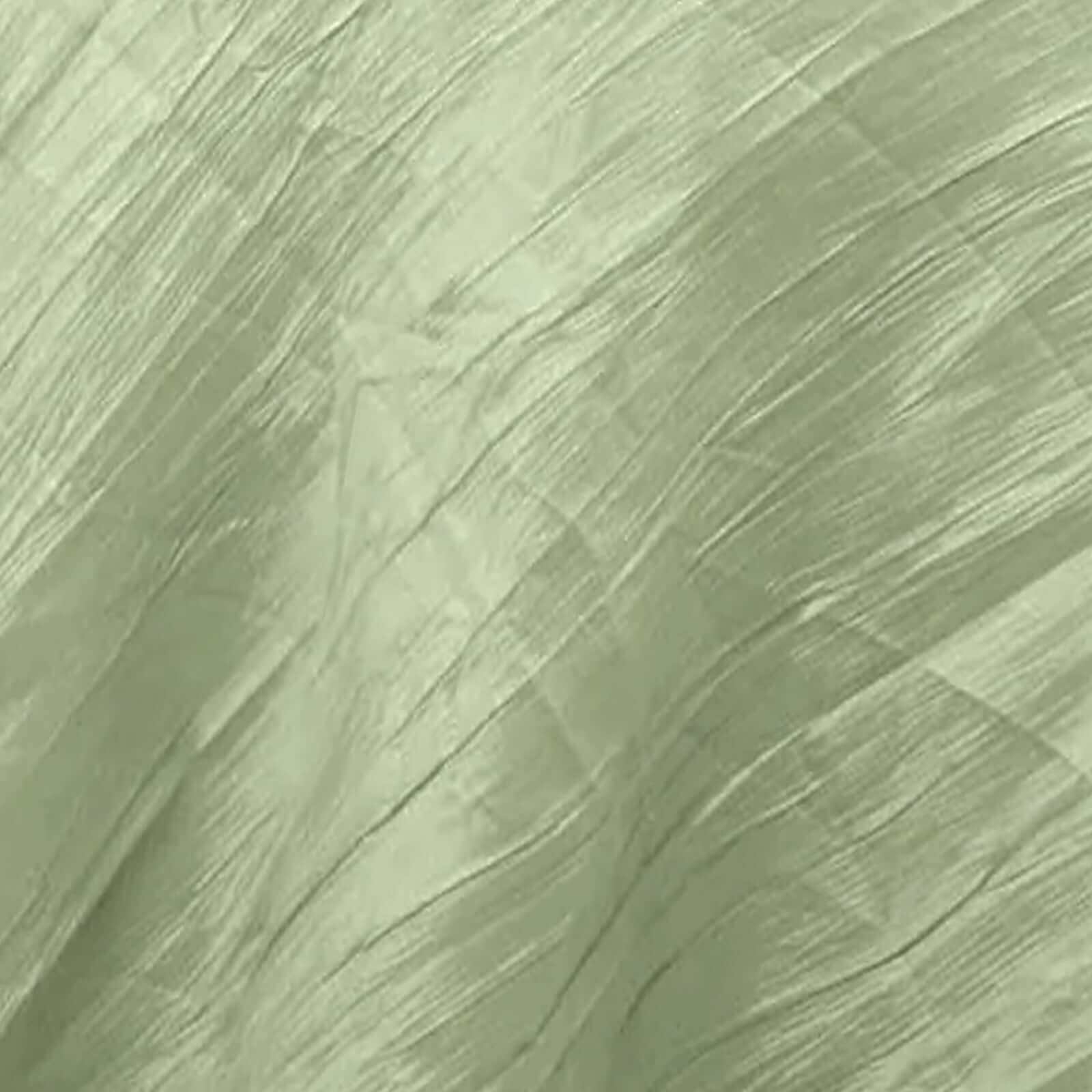 Sage Green 90x90 Square Accordion Crinkle Taffeta Table Overlay