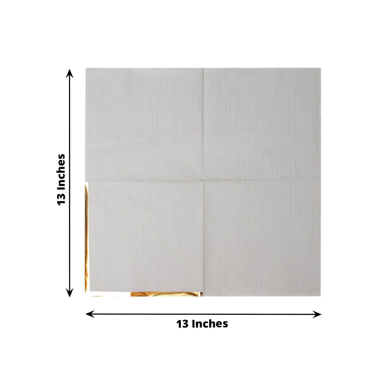 Hot! 50-Pack Disposable 2-Ply Gray Cocktail Napkins with Gold Foil Edge, 6.5x6.5