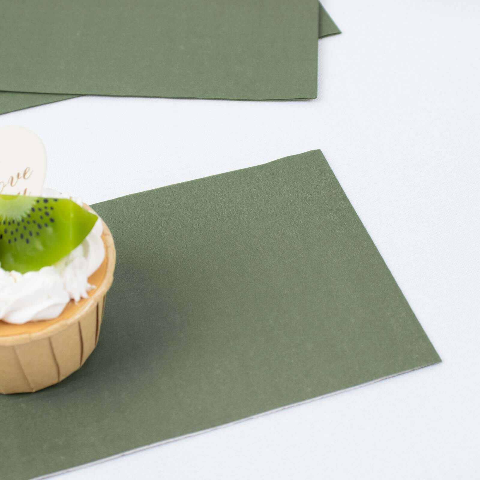 50-Piece Soft Dusty Sage Green Disposable 2-Ply Paper Napkins for Weddings