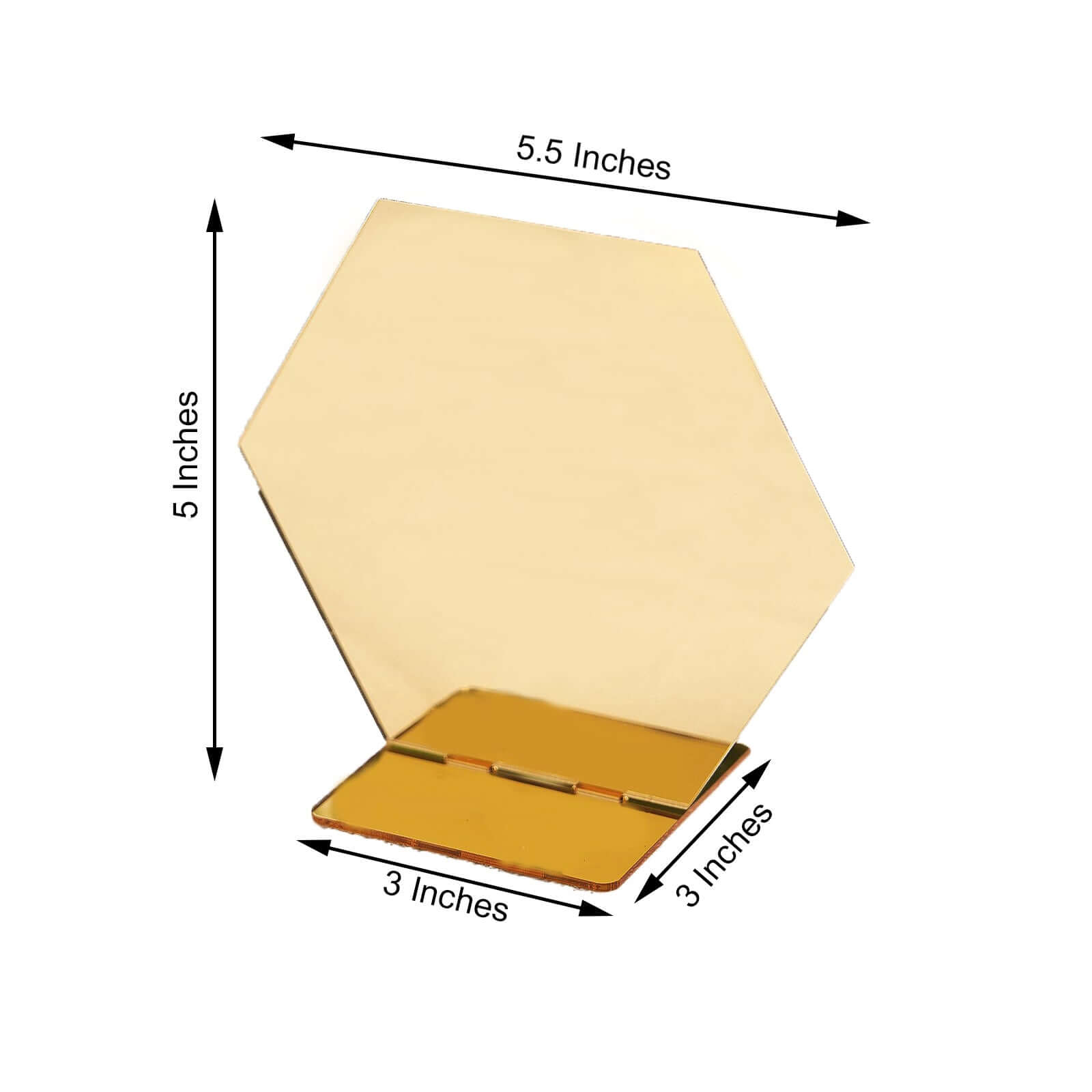5-Pack Gold Acrylic Hexagon Table Sign Holders for Modern Event Centerpieces