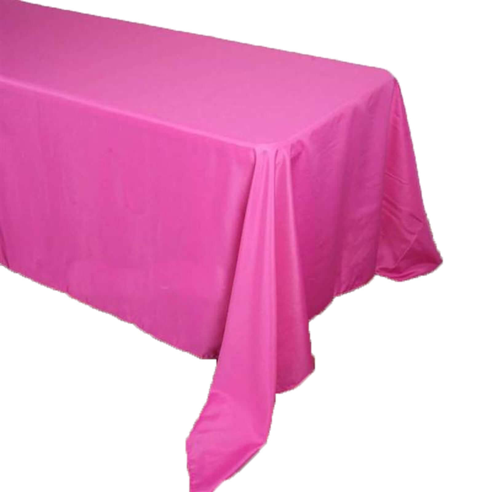 Wrinkle-Resistant Seamless Fuchsia Polyester Rectangle Tablecloth 90x156
