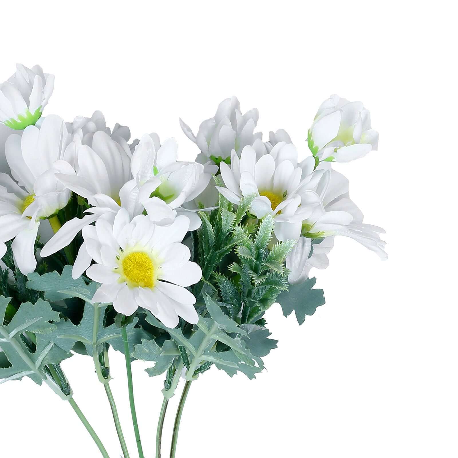 Get 4-Bush Bundle of 11" White Artificial Silk Daisy Flower Bouquets