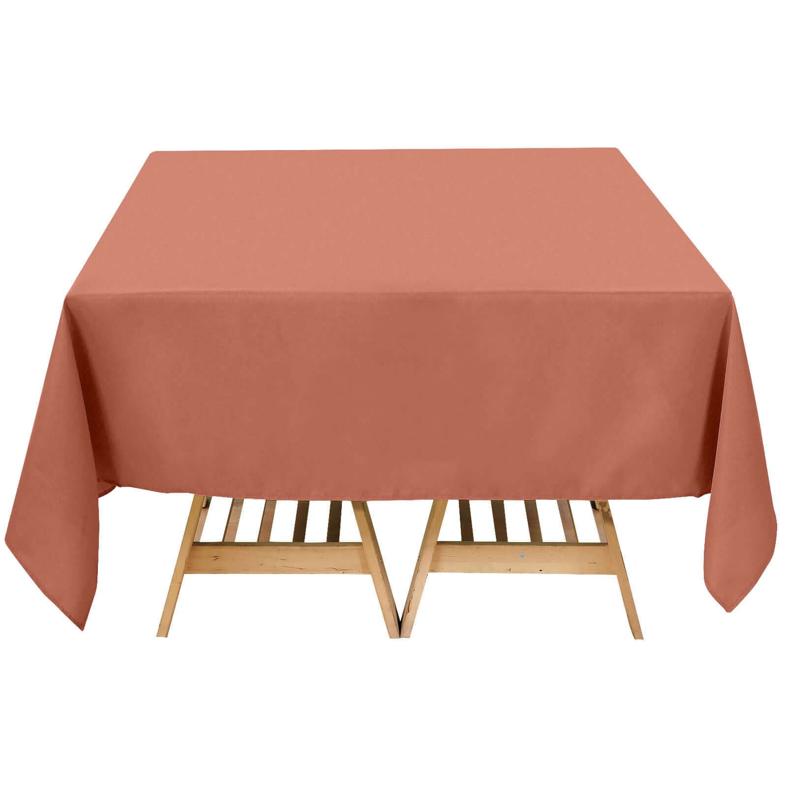Hot! 70x70 Terracotta Premium Polyester Wrinkle-Resistant 220GSM Square Tablecloth