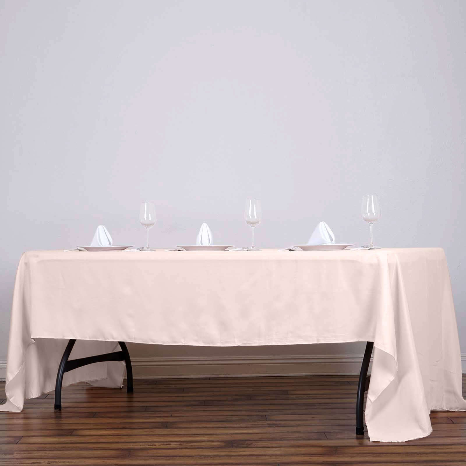 Wrinkle-Resistant Blush 60x126 Polyester Rectangle Table Cover