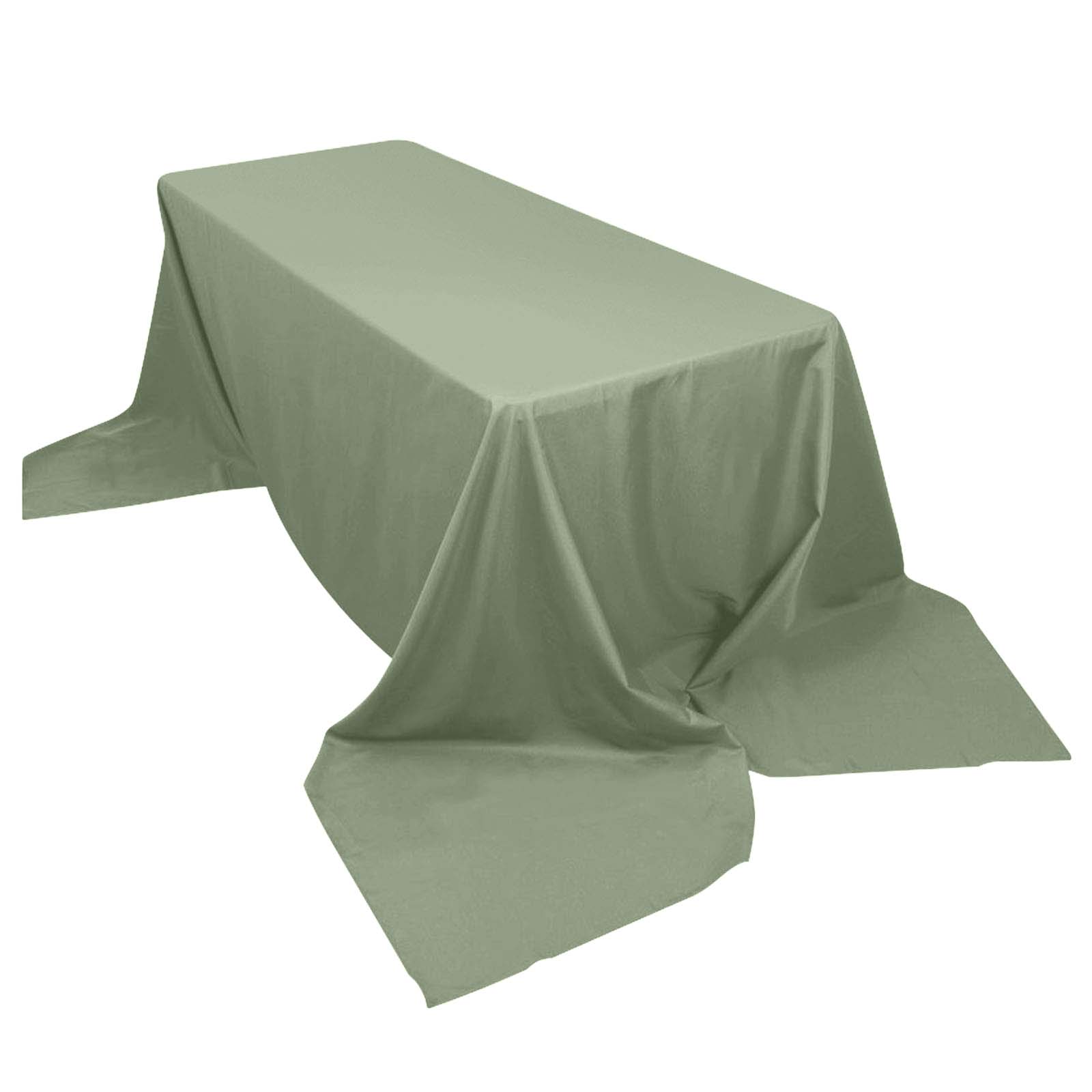 Seamless Wrinkle-Resistant Olive Green Polyester Rectangle Tablecloth 90x156