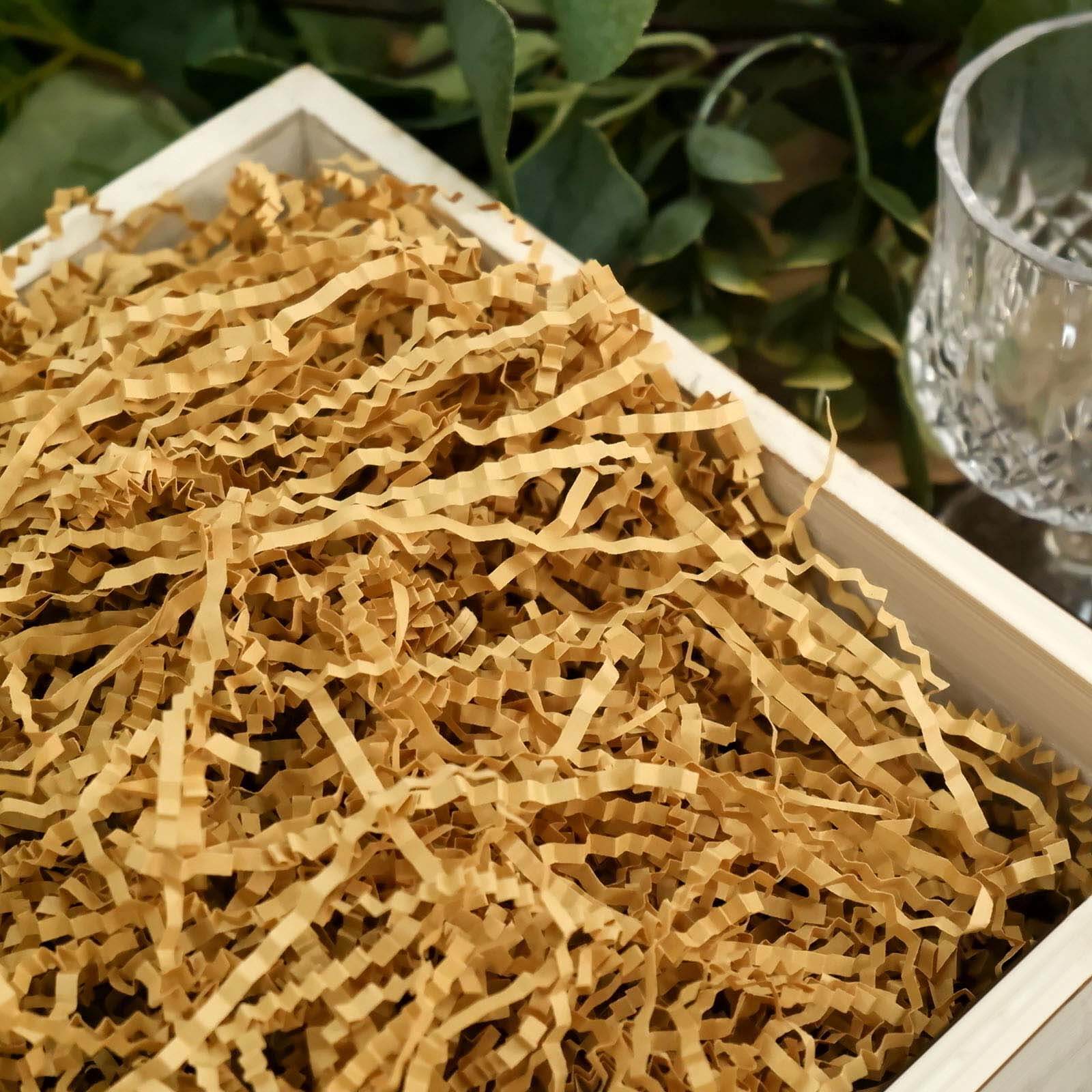 8oz 3mm Natural Brown Crinkle Cut Kraft Paper Shred for Gift Baskets