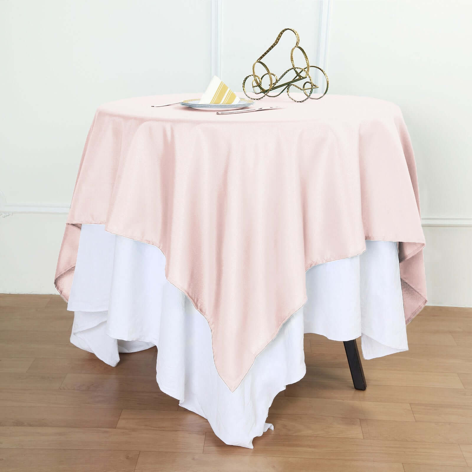 Blush 54x54 Polyester Square Tablecloth - Durable & Wrinkle-Free Table Cover