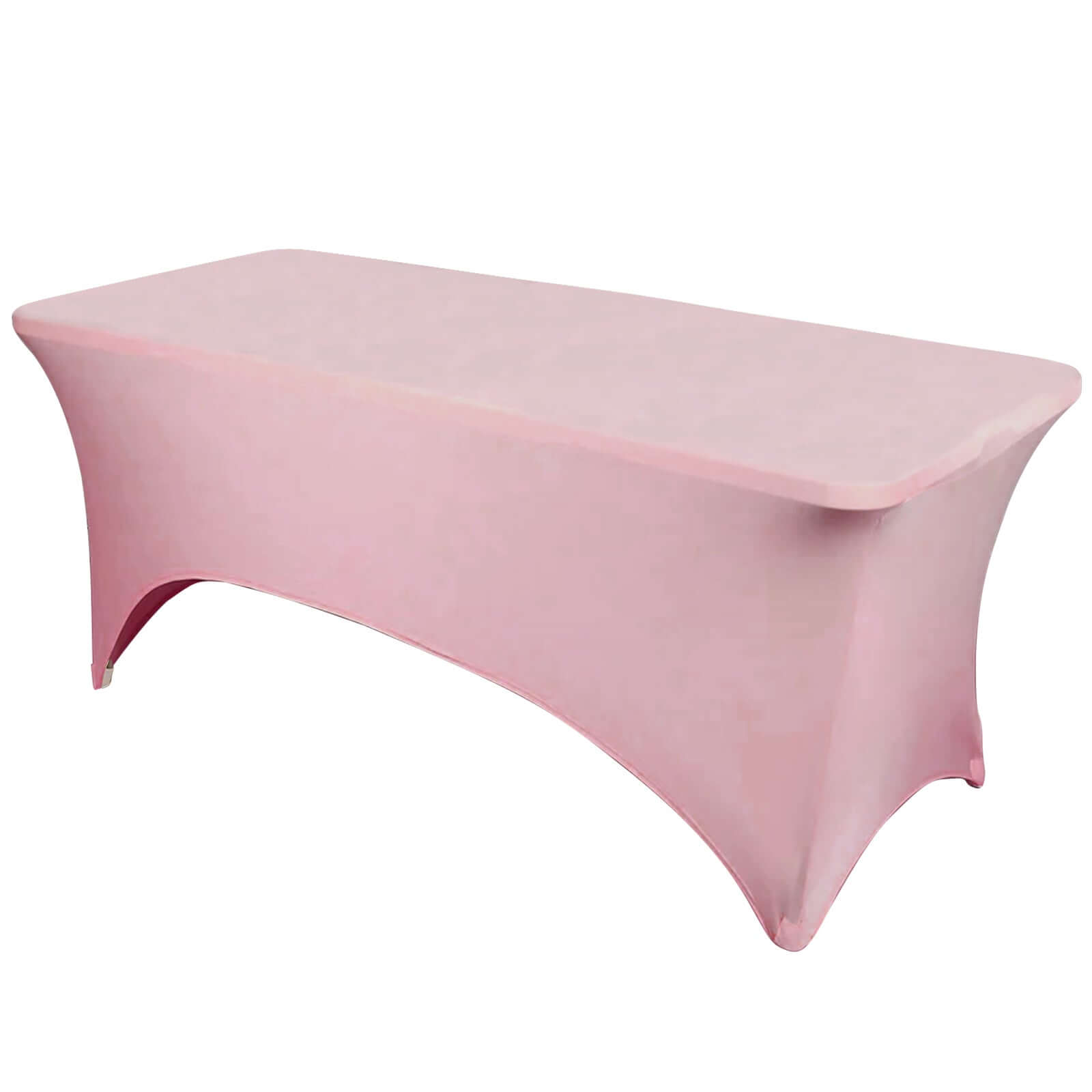 6ft Dusty Rose Stretch Spandex Rectangle Tablecloth - Ideal for Events & Presentations