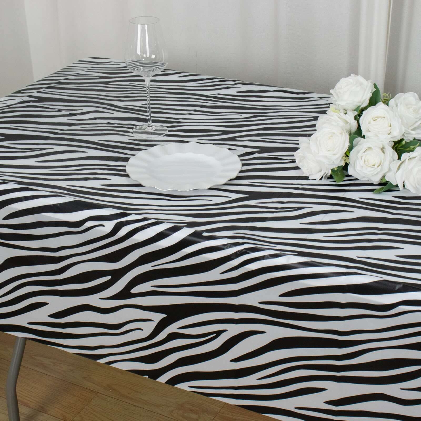 5-Pack Disposable PVC Animal Theme Rectangle Table Covers - Perfect for Safari Parties
