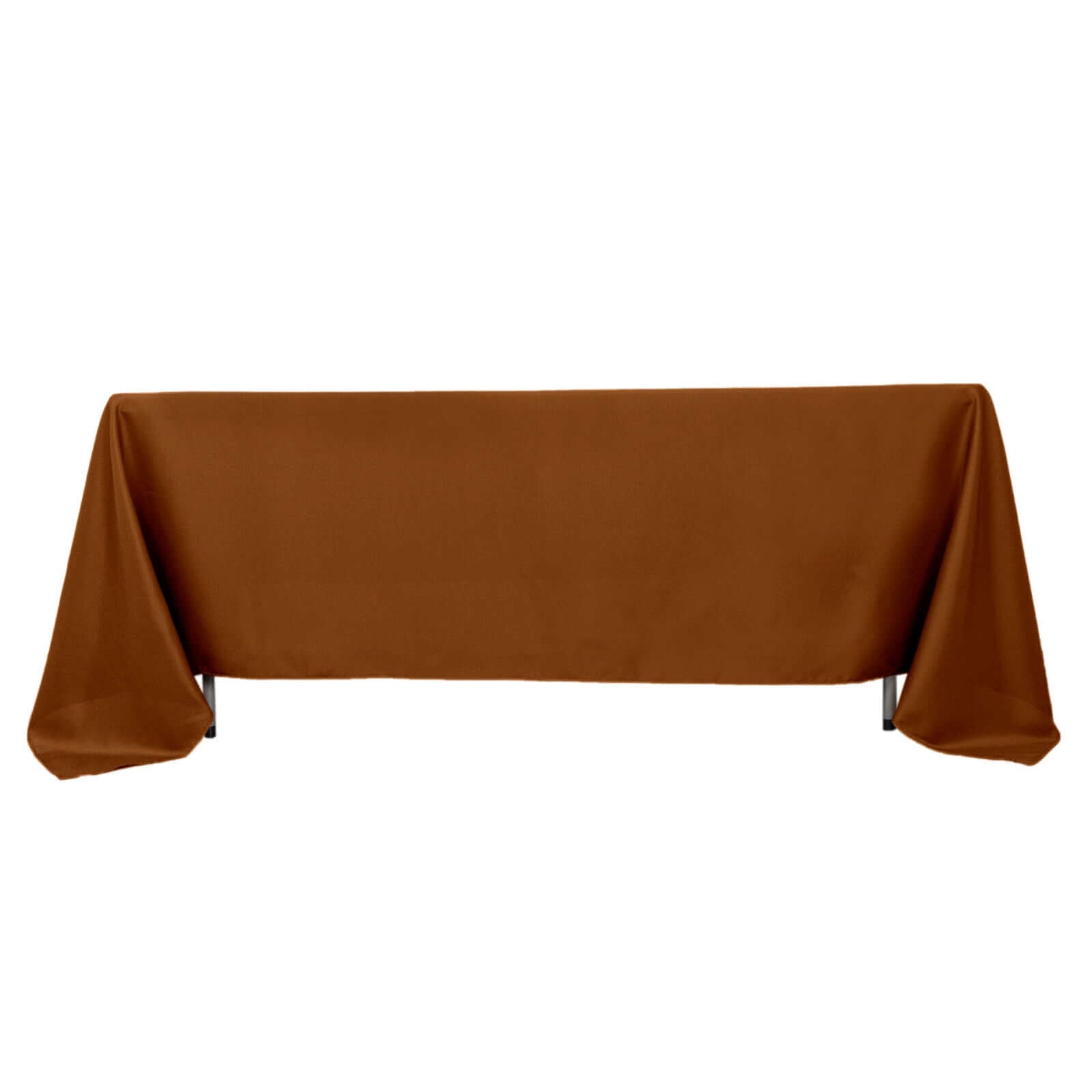 Stylish & Durable Cinnamon Brown Polyester 72x120 Rectangle Tablecloth