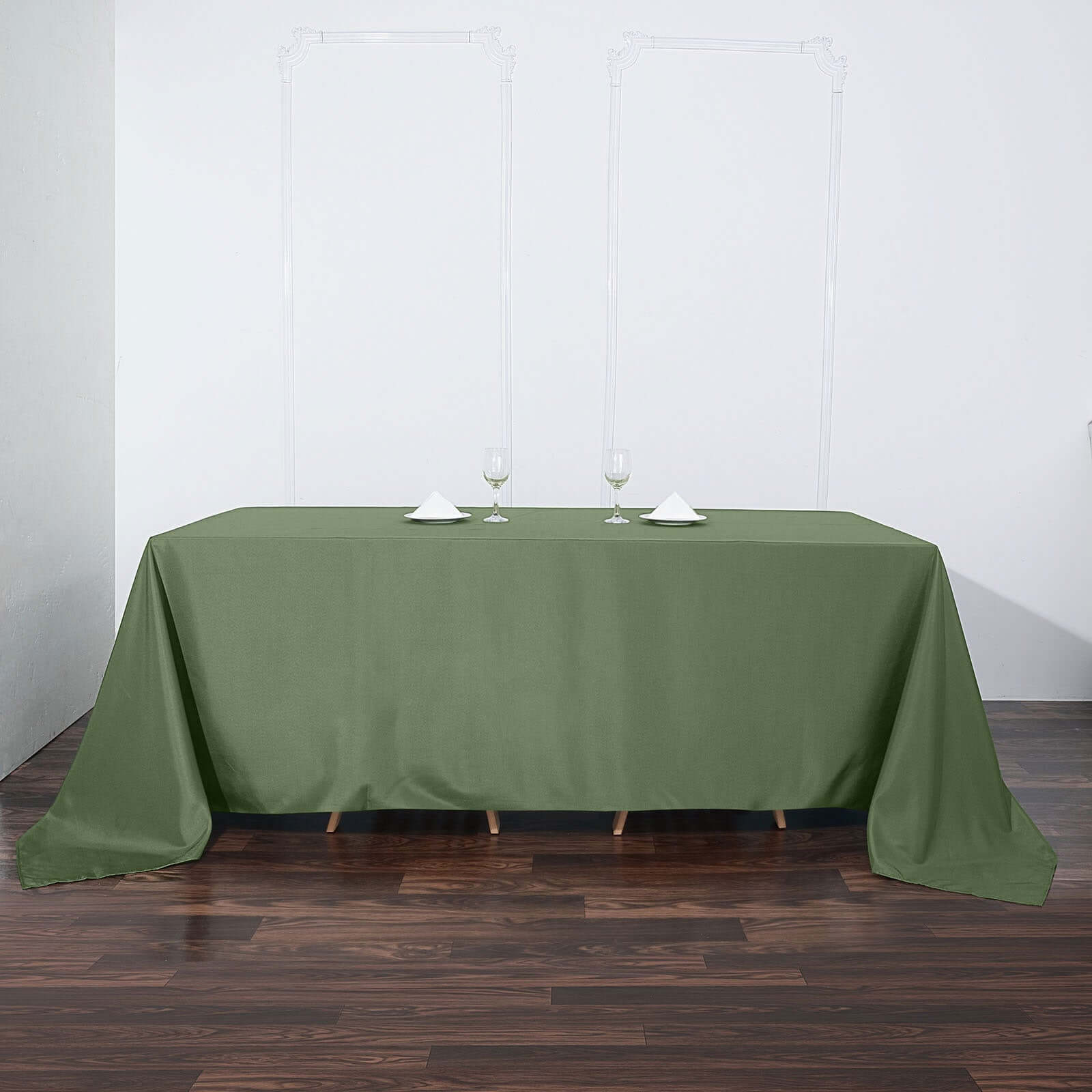 Hot Sale! Olive Green 100% Polyester Seamless Wrinkle-Resistant Rectangle Tablecloth 90x132