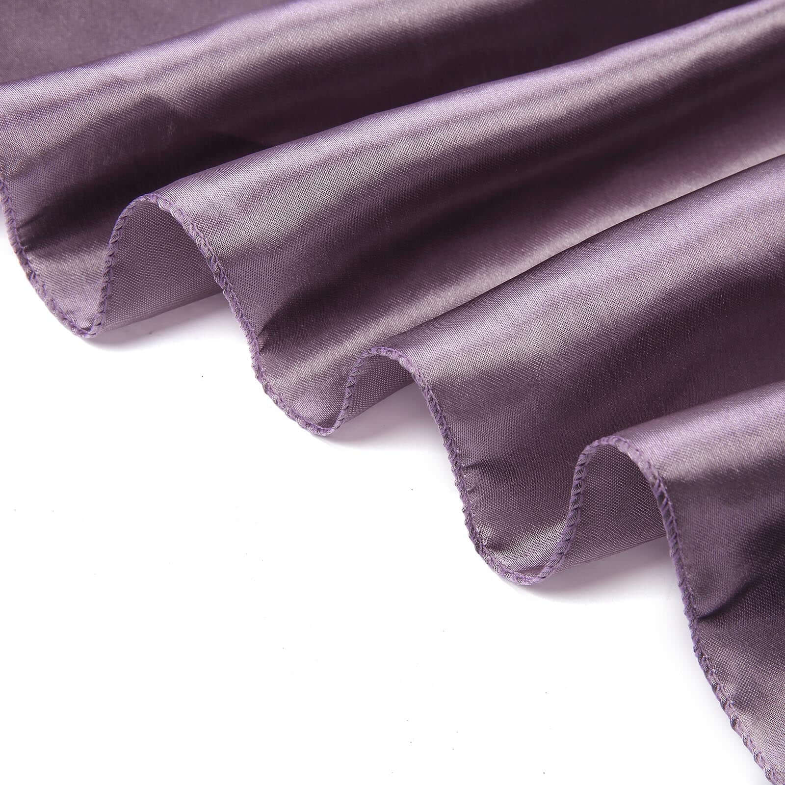 Exclusive 72x72 Violet Amethyst Satin Square Table Overlay with Smooth Finish