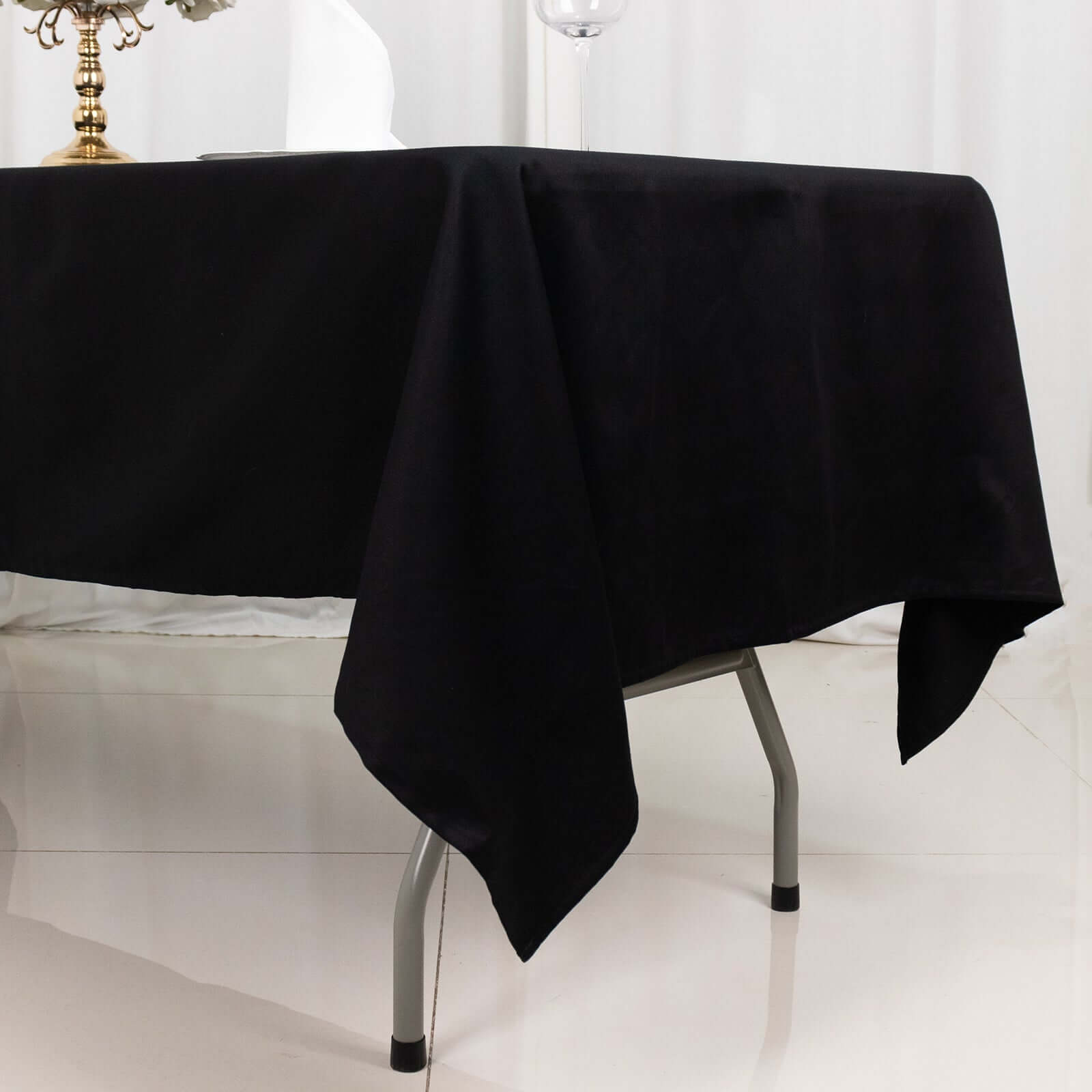 Soft & Breathable 100% Cotton Black Rectangle Tablecloth 60x102 - Ideal for Events