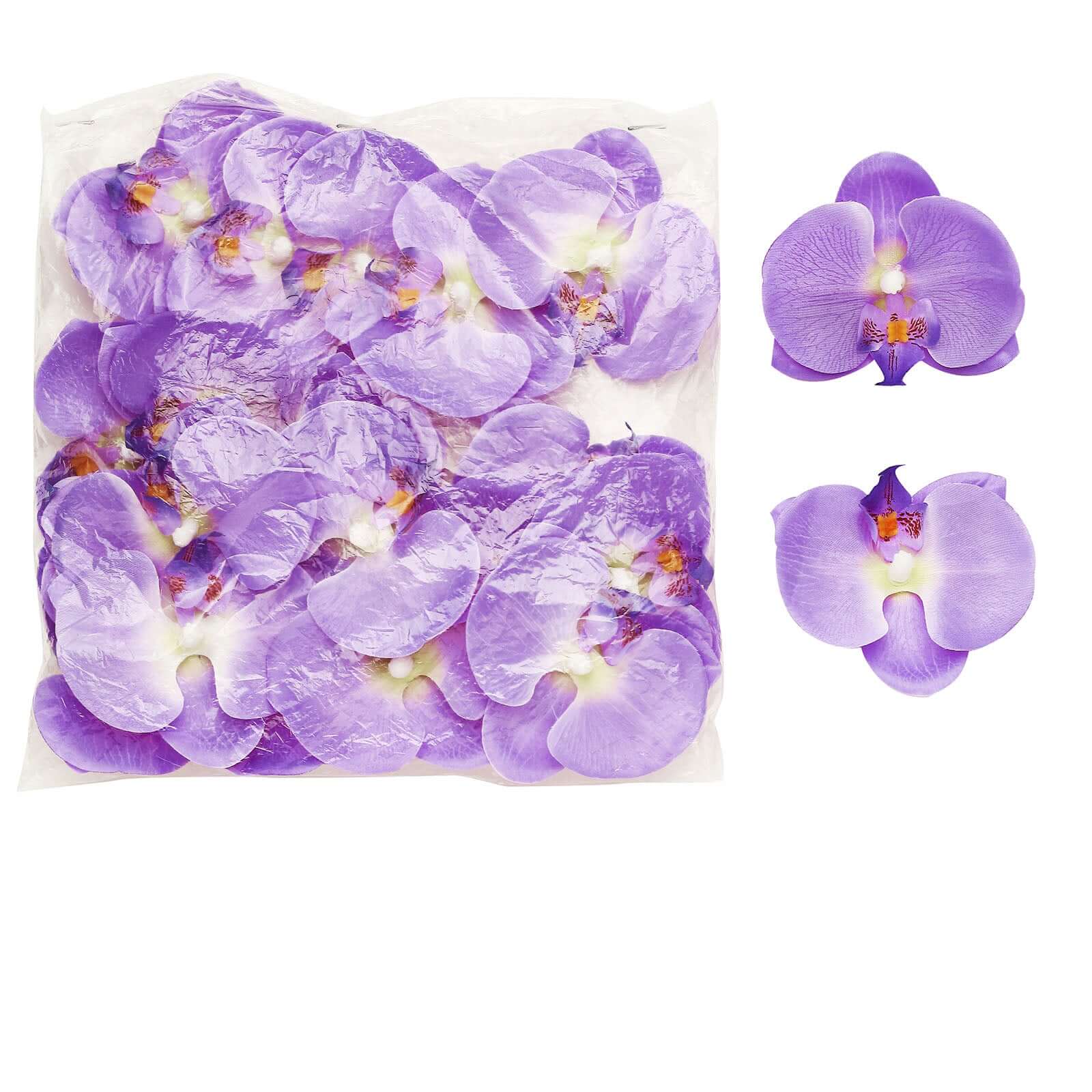 20pcs Silk Artificial Lavender Orchids Flower Heads - Ideal for DIY Floral Decorations