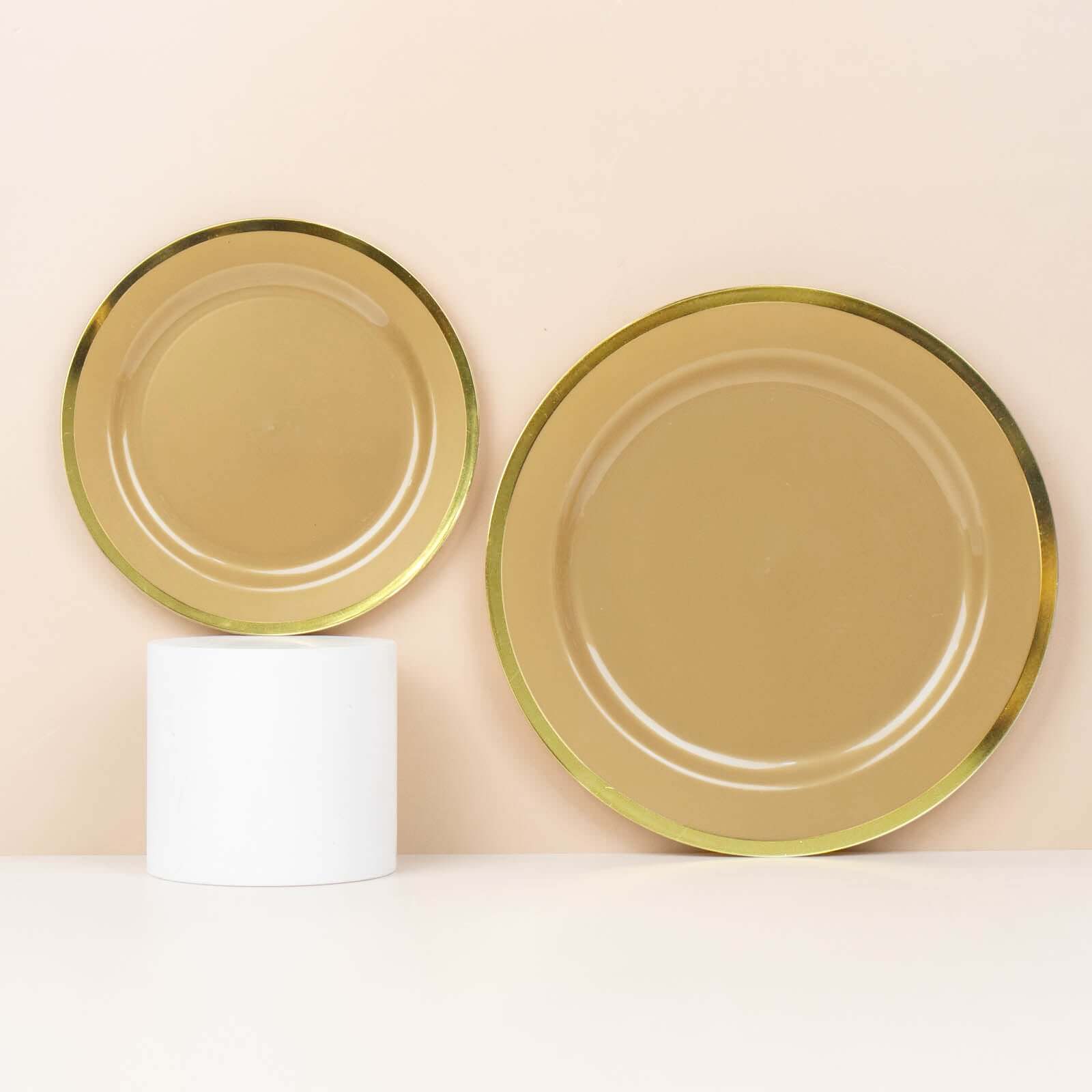 Hot Deal! 10-Pack Gold Plastic 10-Inch Disposable Dinner Plates for Special Events