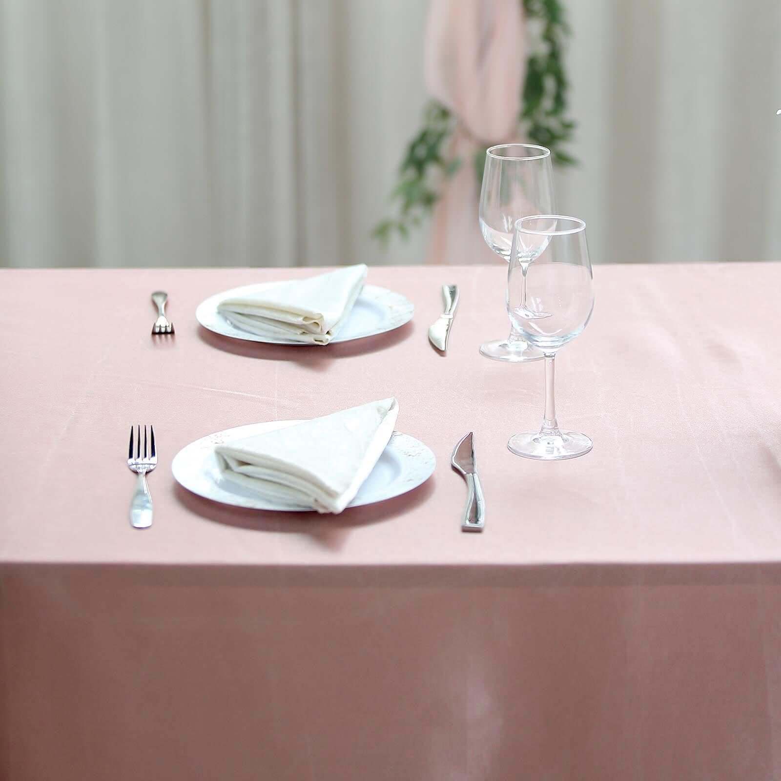 Dusty Rose Satin Rectangular 60x102 Tablecloth - Smooth & Lustrous Cover