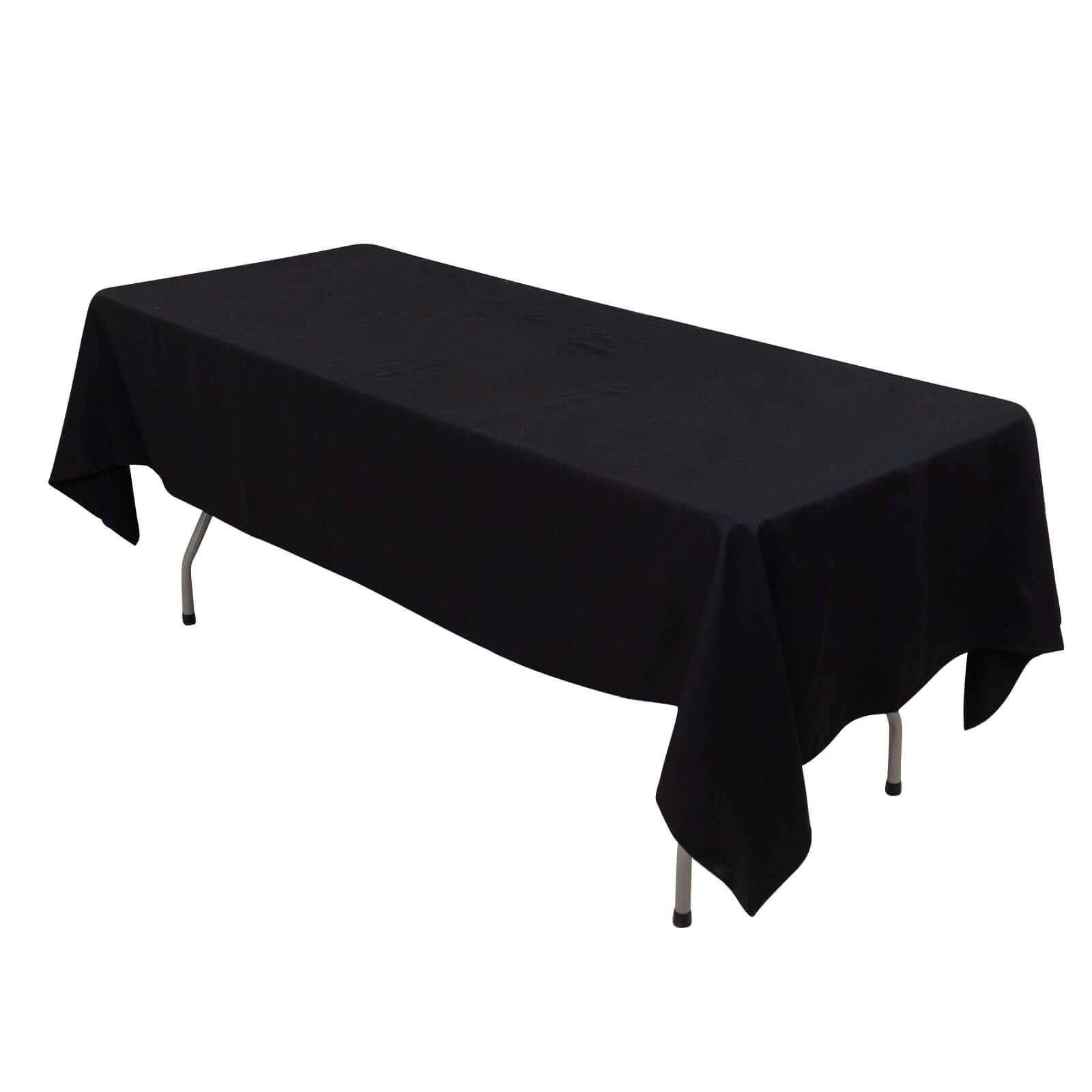 Soft & Breathable 100% Cotton Black Rectangle Tablecloth 60x102 - Ideal for Events
