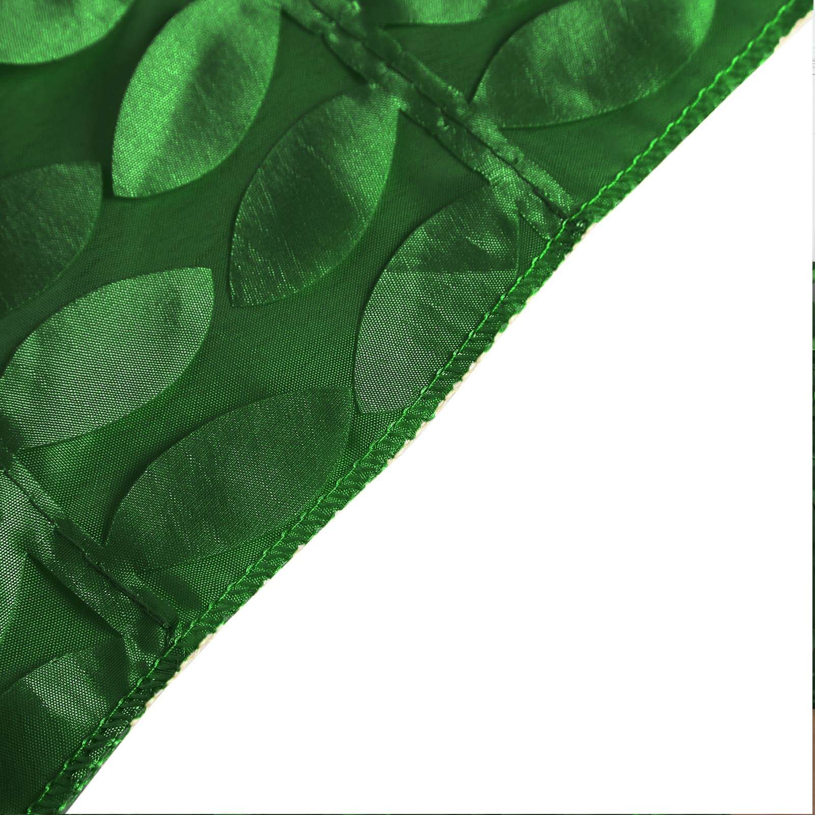 Exclusive Green Taffeta Rectangle Tablecloth with 3D Leaf Petal Design