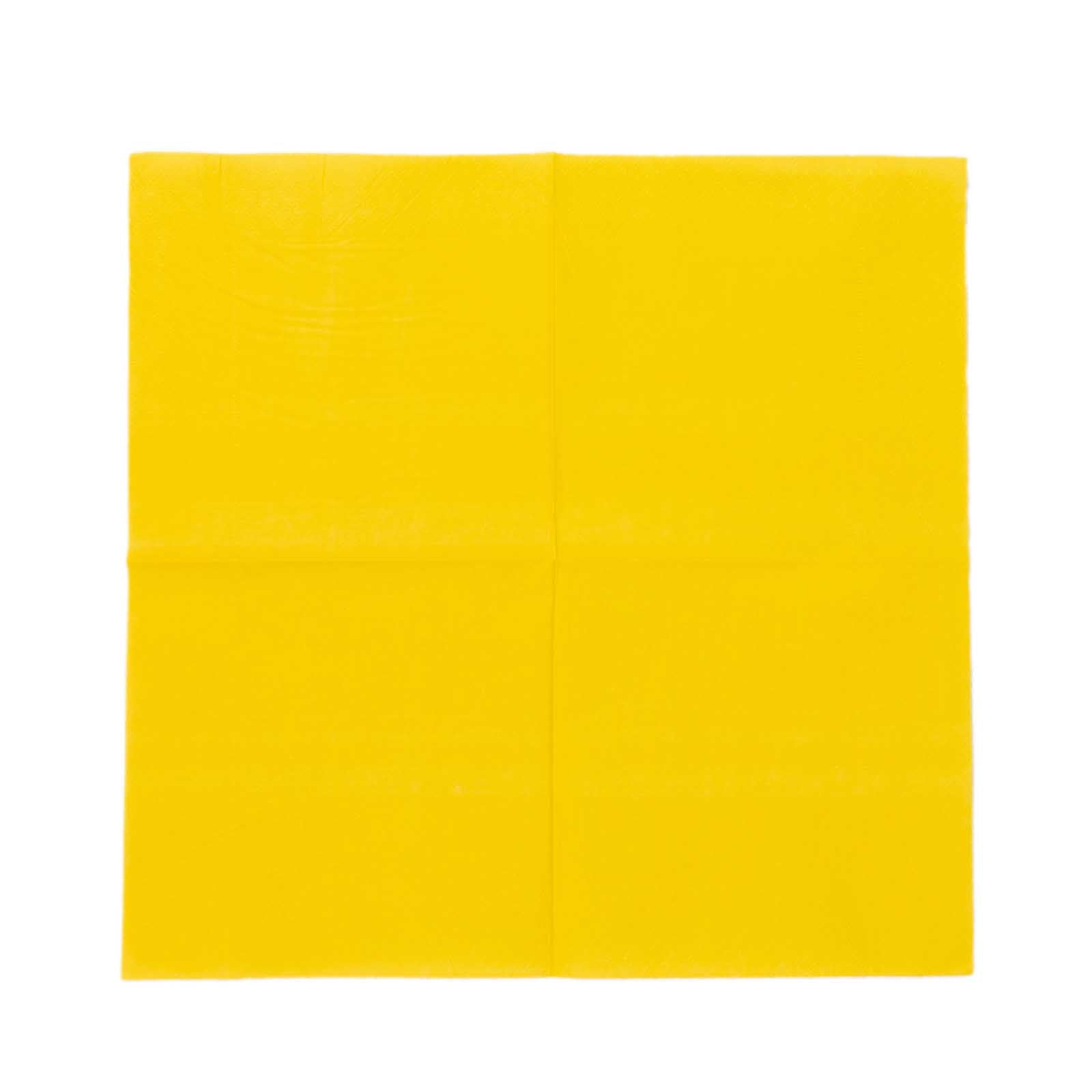 Special Offer! 50-Pack Yellow 2-Ply 18GSM Disposable Soft Cocktail Beverage Napkins 5x5