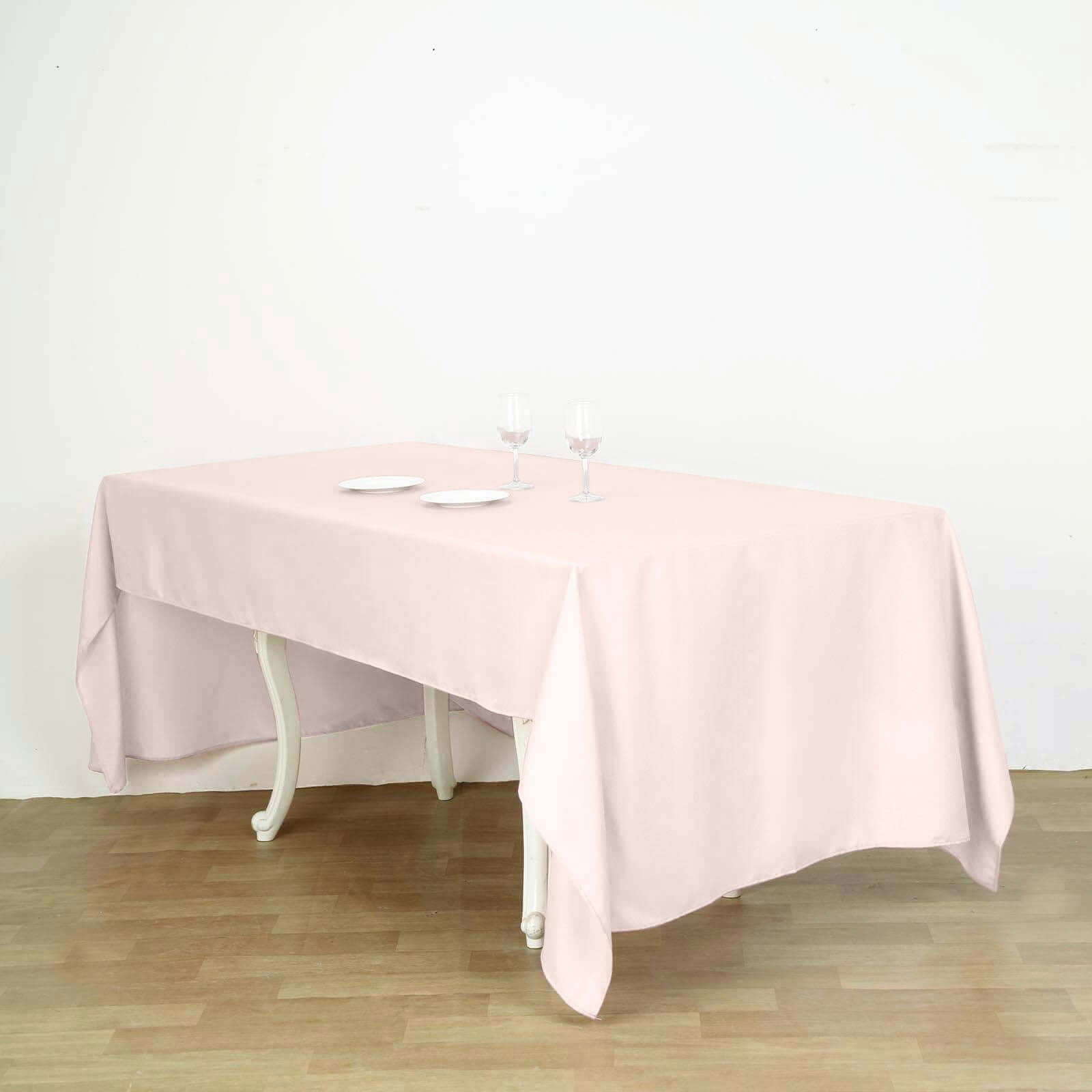 Wrinkle-Resistant Blush 60x126 Polyester Rectangle Table Cover