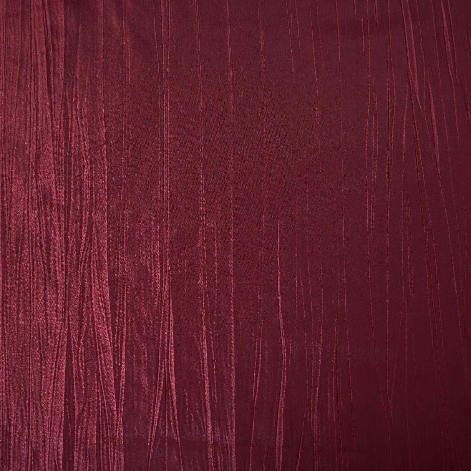 Burgundy 90x90 Square Crinkle Taffeta Accordion Table Overlay Tablecloth