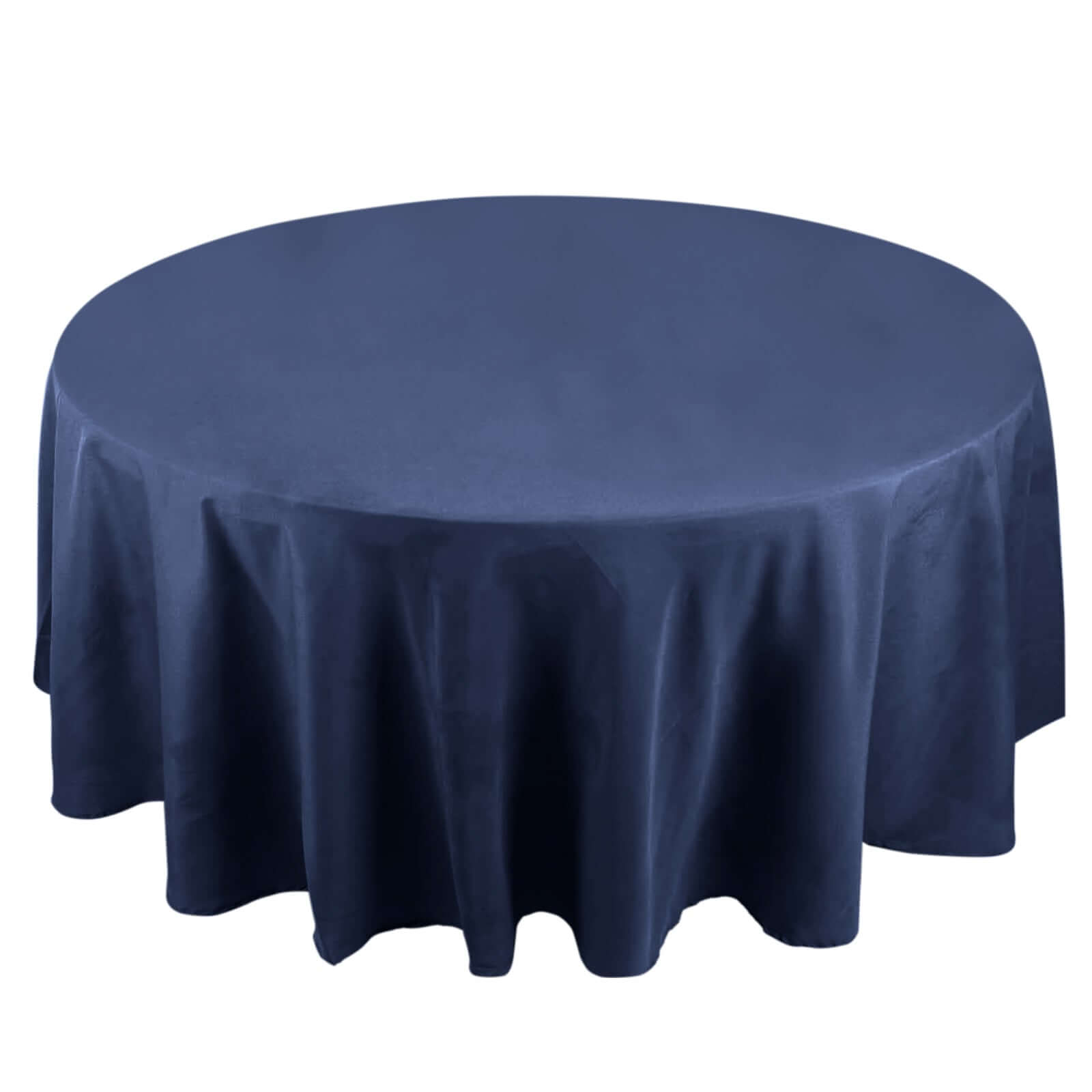 Exclusive Navy Blue 108 - Inch Wrinkle - Resistant Premium Polyester Round Tablecloth for Events