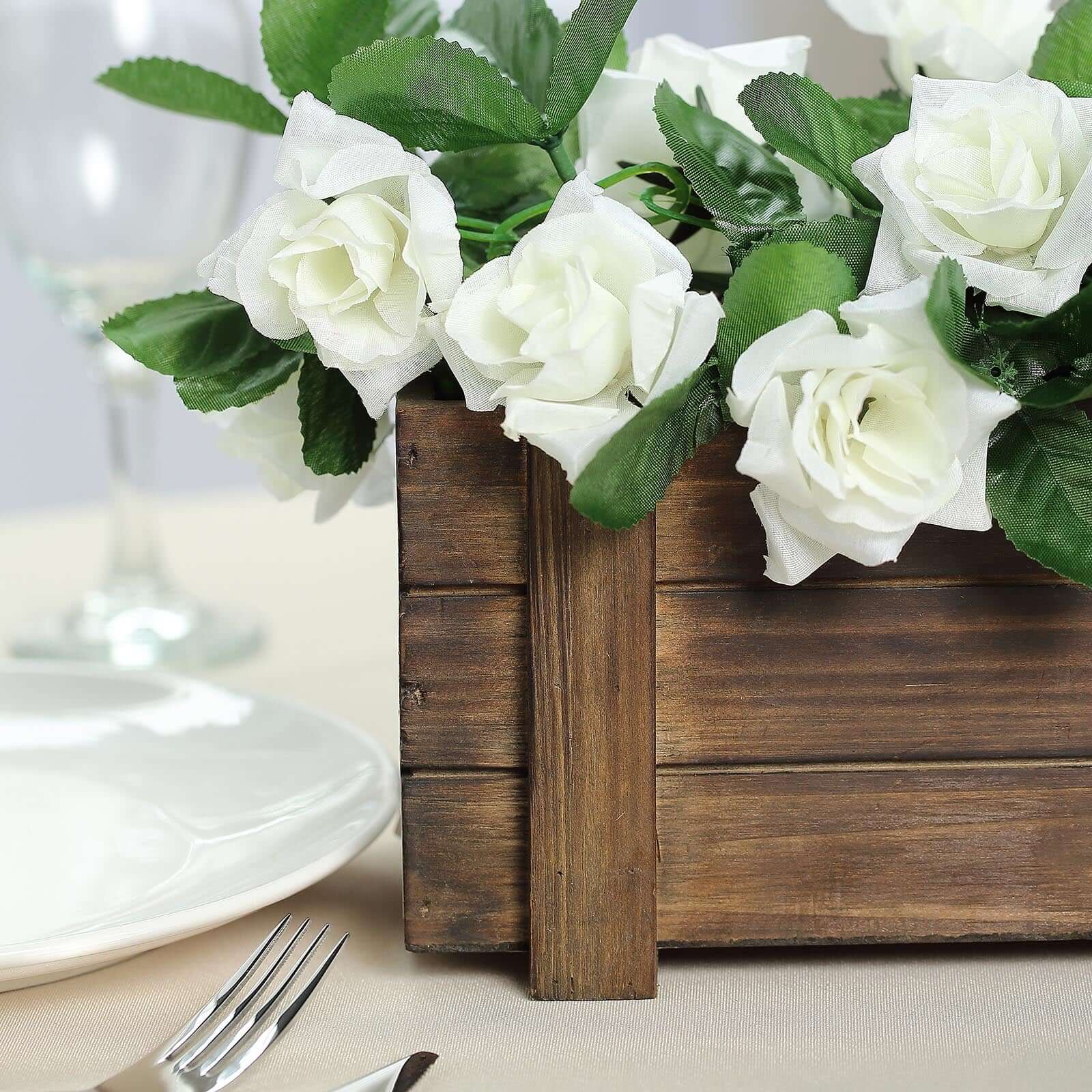 Hot Deal! 2-Pack Smoked Brown Rustic Wood Planter Boxes - Ideal Natural Decor for Weddings, 10x5