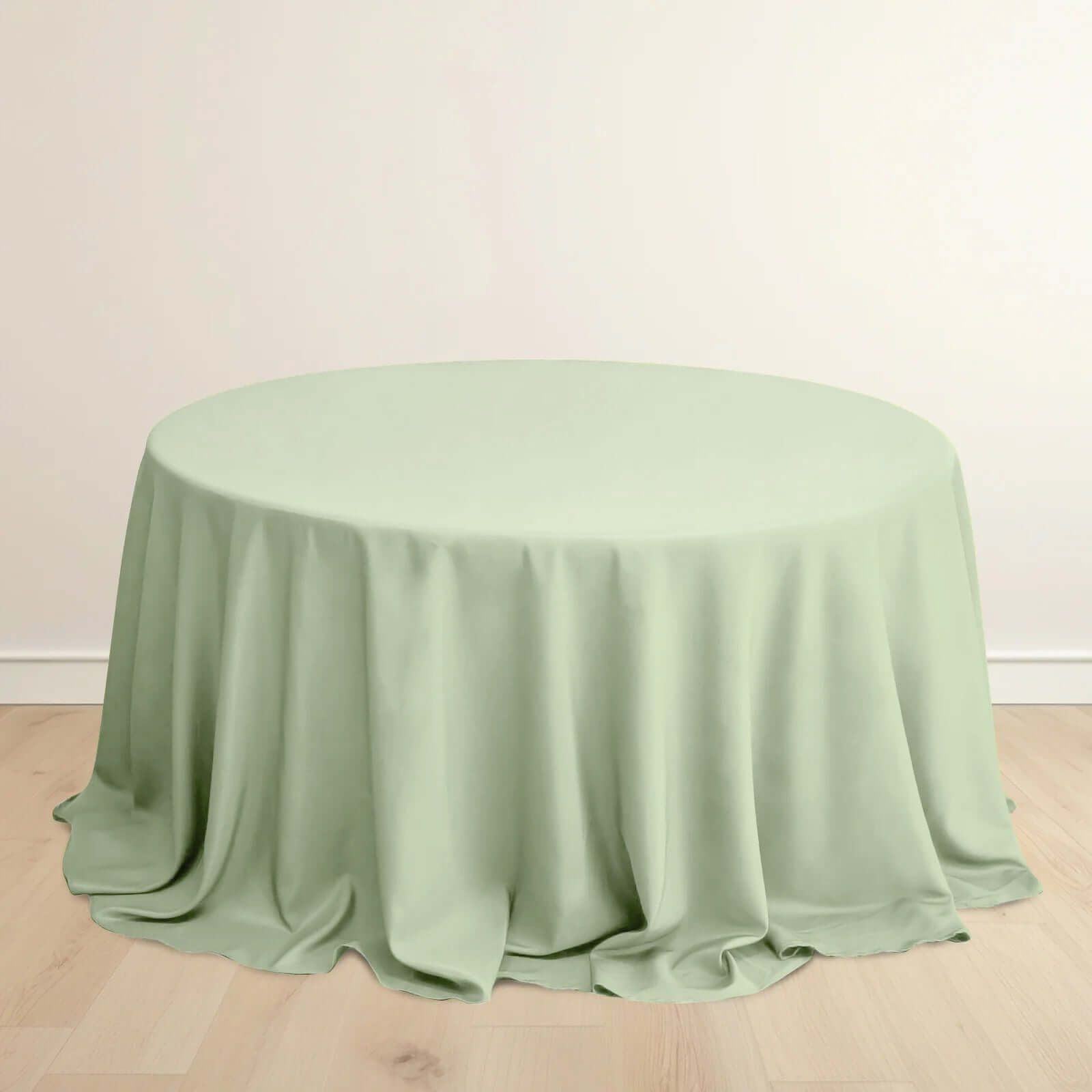 Sage Green Wrinkle-Free & Stain-Resistant Scuba Polyester 132' Round Tablecloth