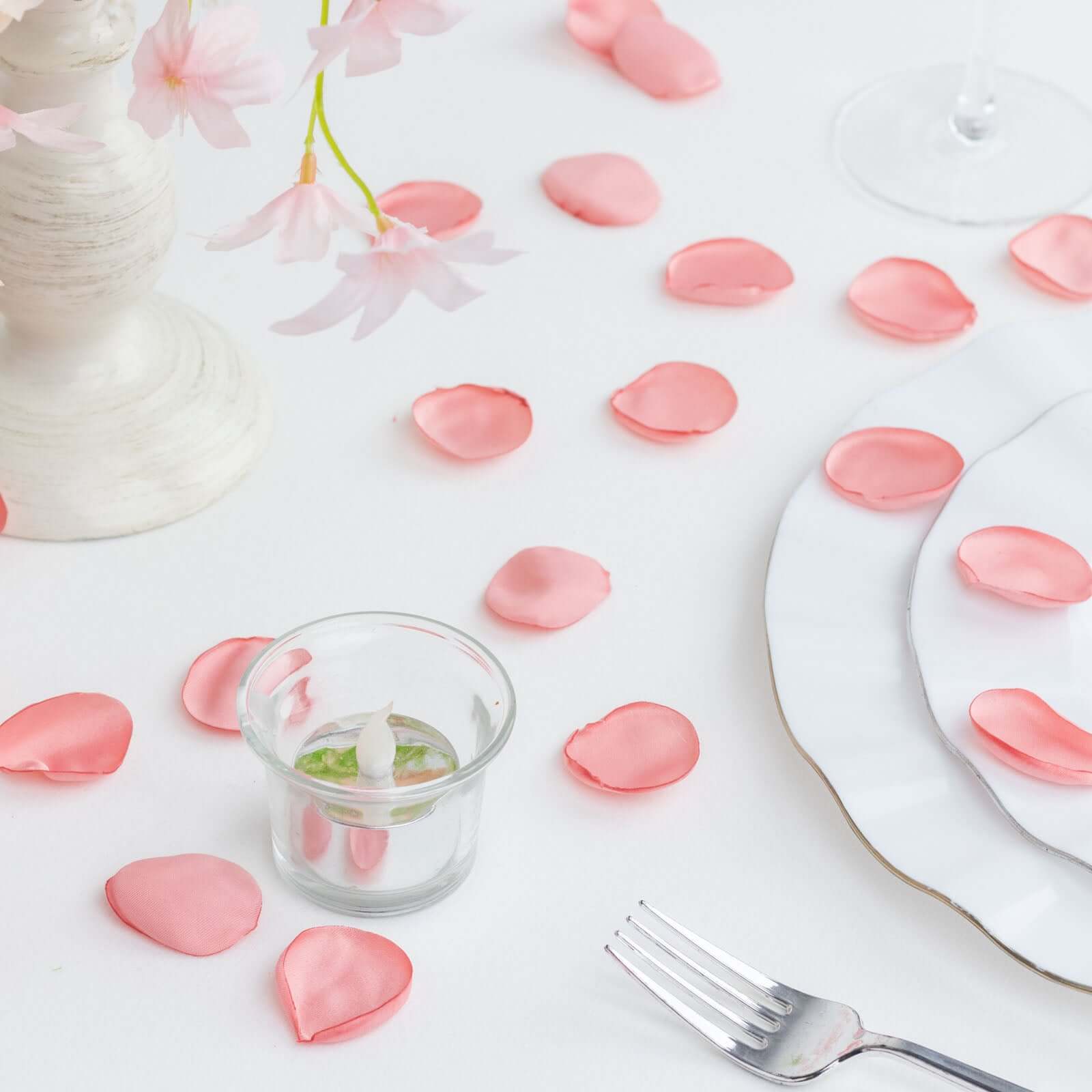 400-Pack Dusty Rose Matte Silk Round Rose Petal Confetti - Ideal for Events