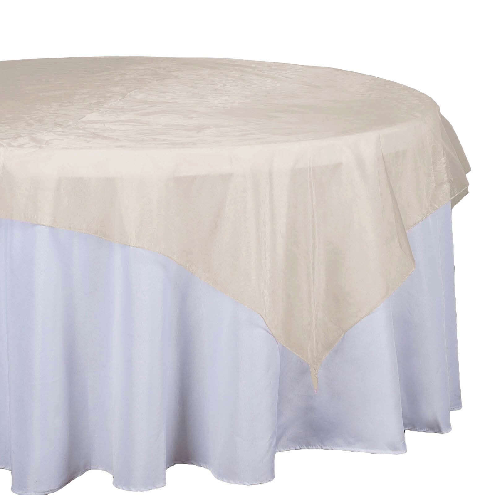 Gold Organza 72x72 Square Table Overlay - Ideal for Stylish Events