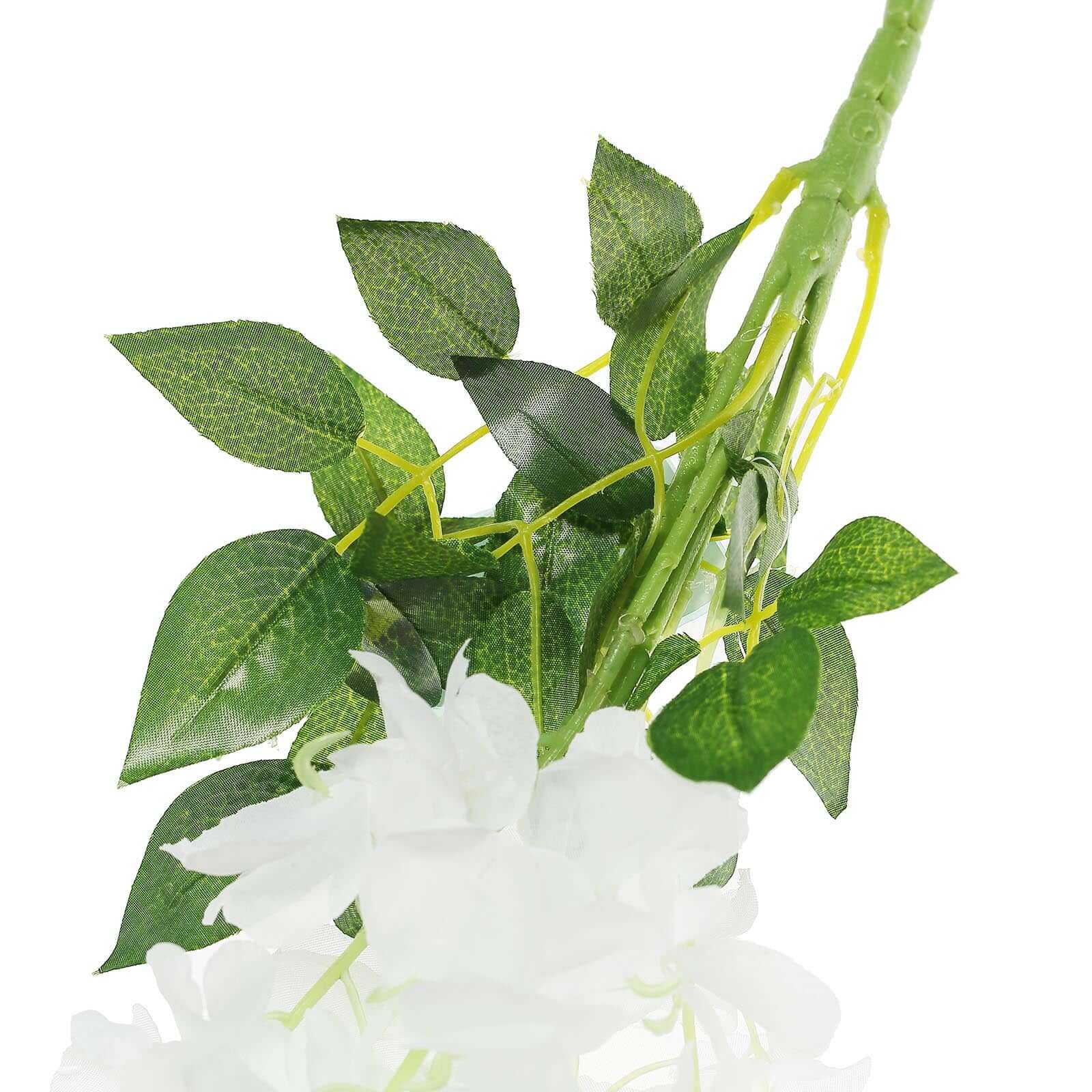 42-Foot White Silk Wisteria Flower Garland: 5 Full Strands in One Bush - Perfect for Decor!