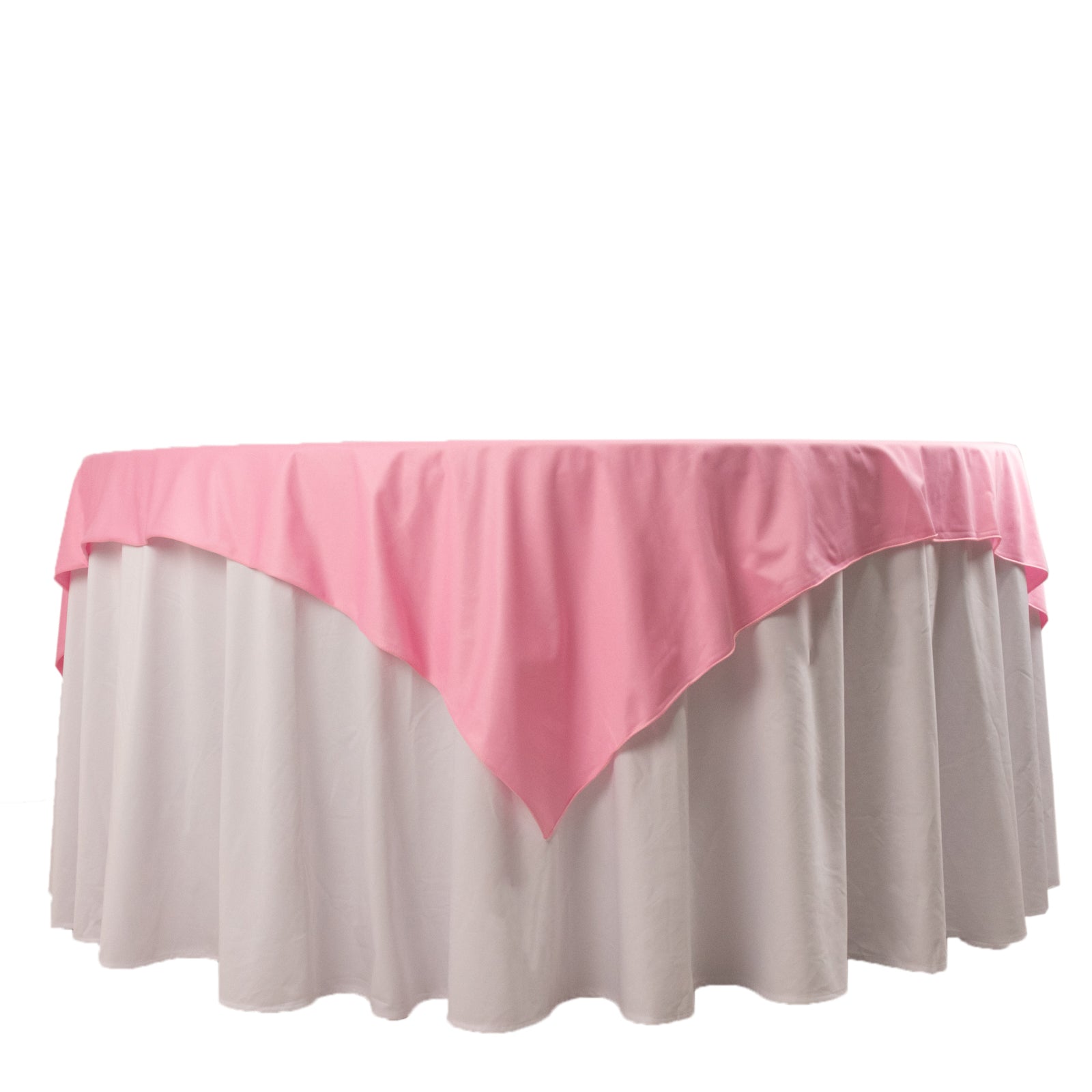 Pink Premium Wrinkle-Free & Stain-Resistant 70x70 Scuba Square Table Overlay