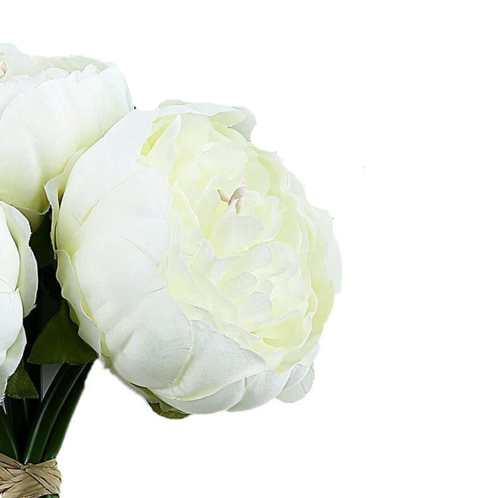 5-Piece Cream Silk Peony Bouquet - Ideal for Any Occasion