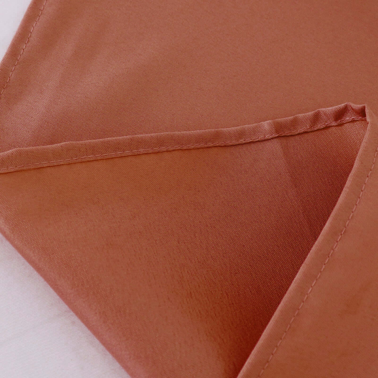 Hot! 90' Round Terracotta Polyester Tablecloth - Stain & Wrinkle Free