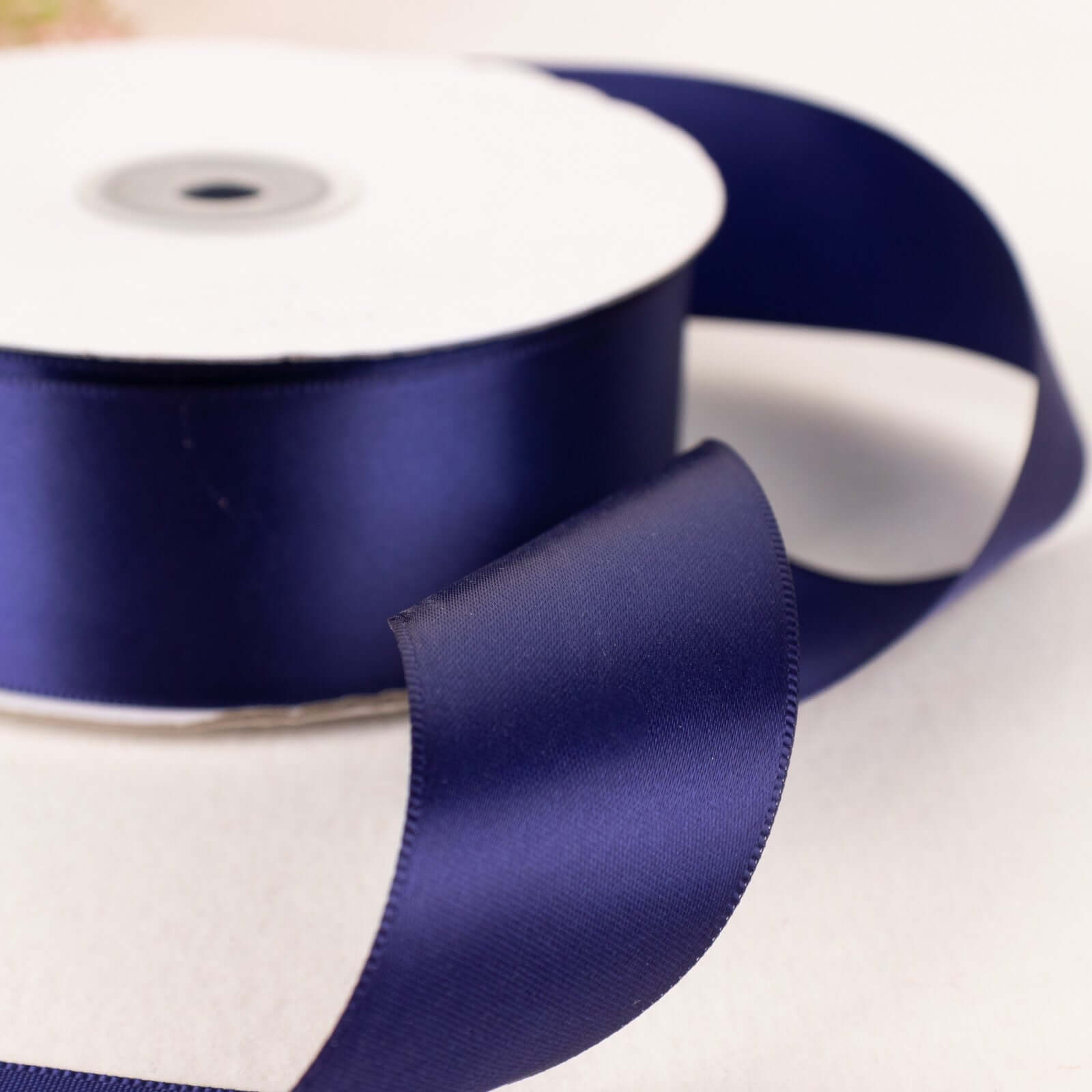 Hot! 50-Yard Navy Blue Single-Face Decorative Satin Ribbon