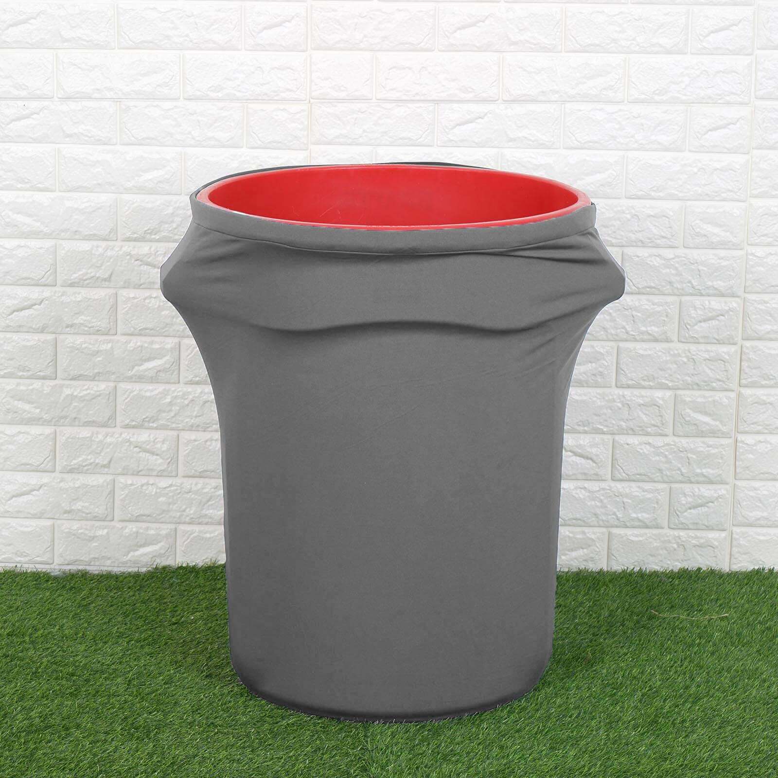 Get This Charcoal Gray Stretch Spandex Round Trash Bin Cover (41 - 50 Gallons)
