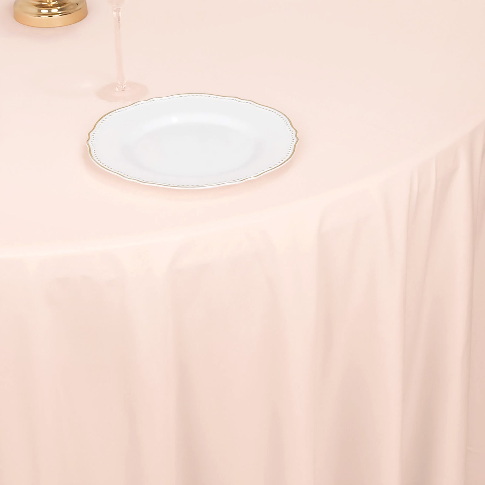 Premium Wrinkle-Free & Stain-Resistant Scuba Round 120 Tablecloth in Blush Color